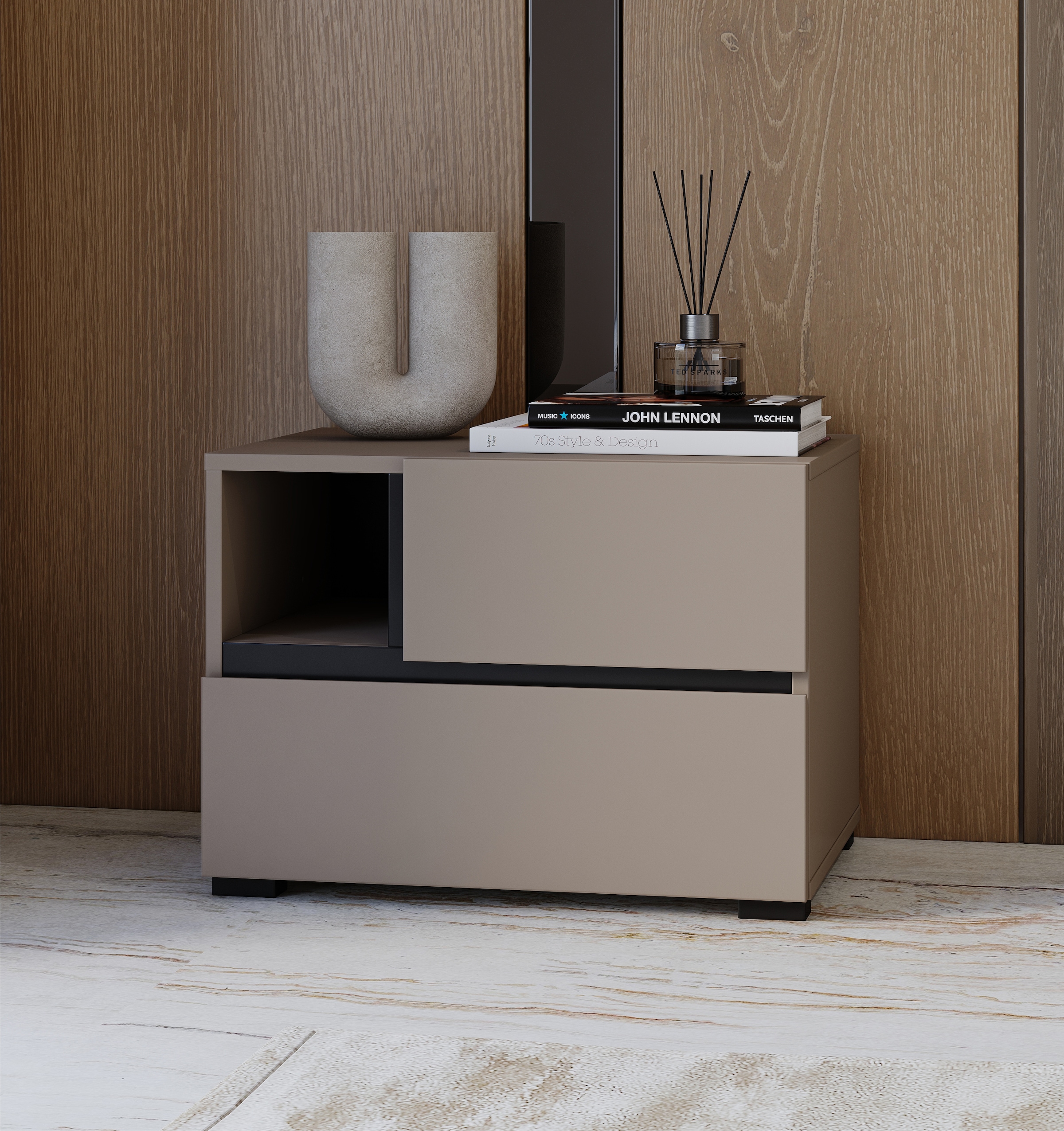 Home affaire Nachtkommode "Cross, moderner griffloser Nachtschrank", Nachtt günstig online kaufen