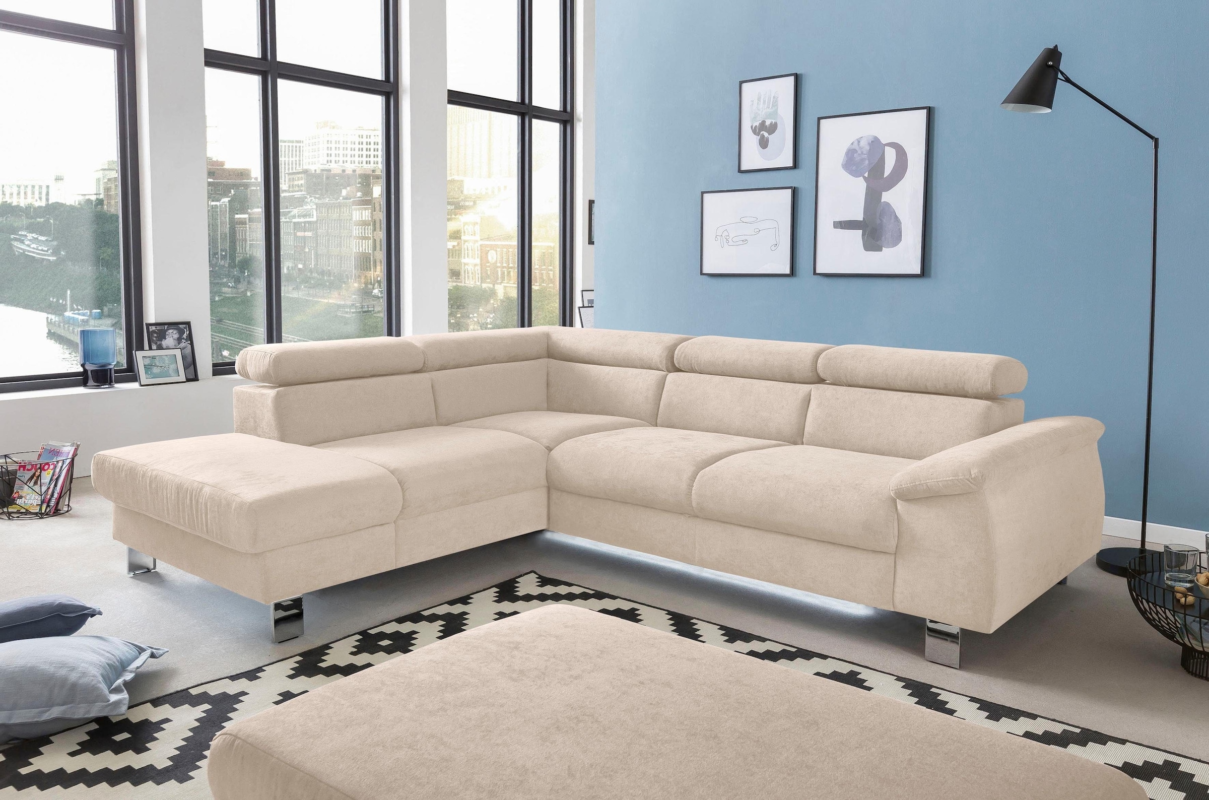 COTTA Polstergarnitur "Komaris L-Form", (Set), Set bestehend aus: Ecksofa m günstig online kaufen