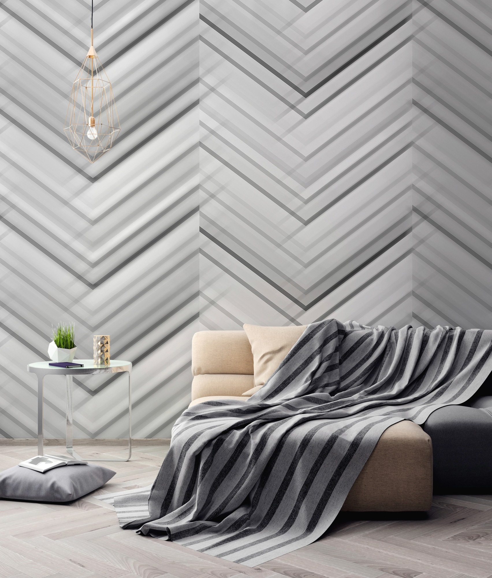 Architects Paper Fototapete »Atelier 47 Nooks Artwork 1«, 3D-Optik, Vlies, Wand, Schräge, Decke