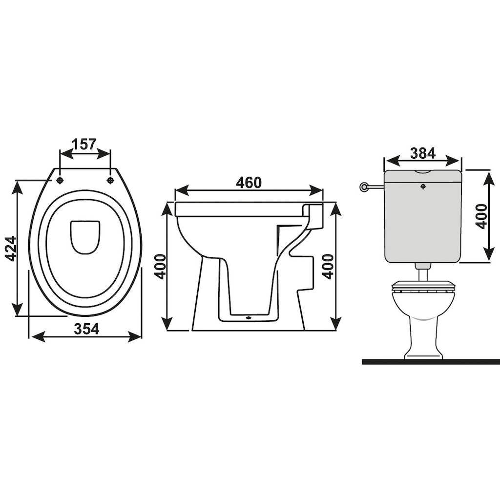 CORNAT Tiefspül-WC, (Komplett-Set)