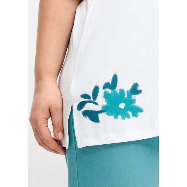 Sheego Longshirt »Große Größen«, mit Blütenprint am Saum online kaufen |  BAUR