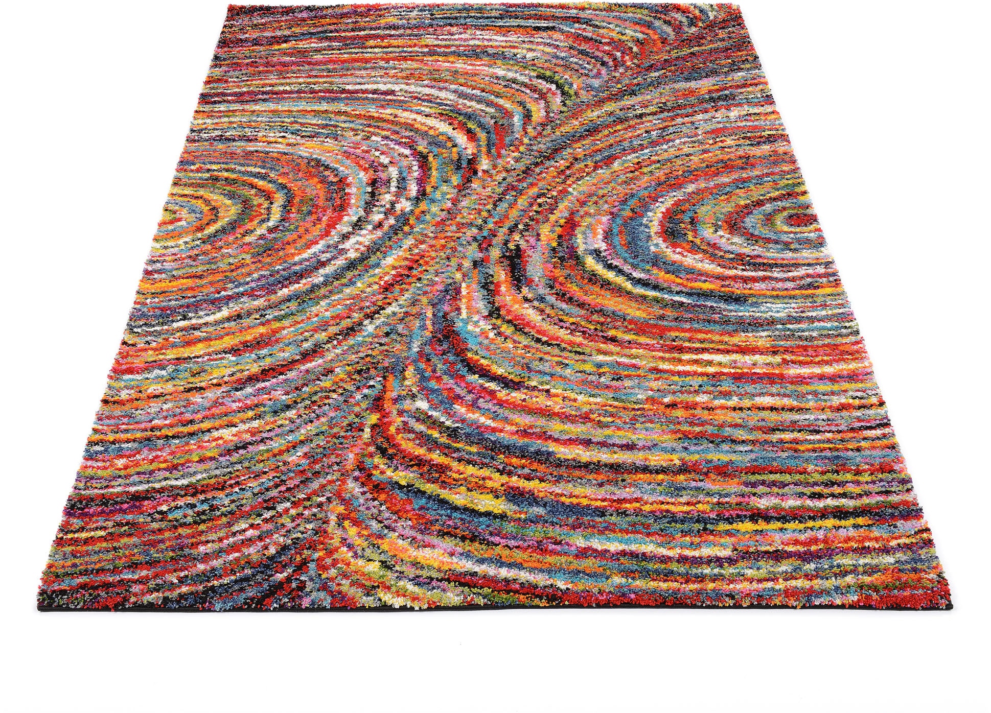 Hochflor-Teppich OCI DIE TEPPICHMARKE "Sixteen Face" Gr. 1, bunt (multi), B:65cm H:25mm L:130cm, Kunstfaser, Teppiche, Langflor, Shaggy, modernes Design, Wohnzimmer, Kinderzimmer