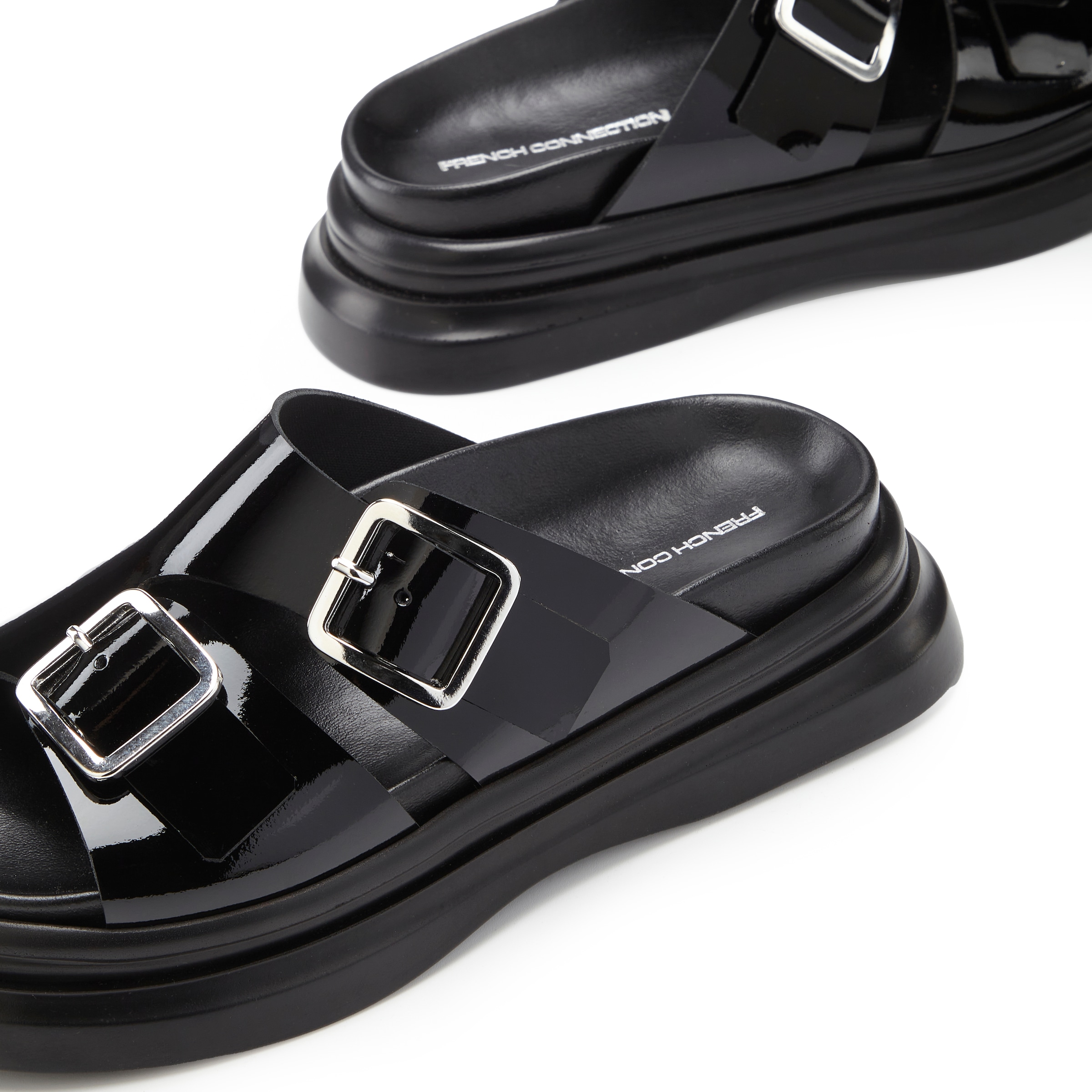 French Connection Pantolette, Mule, Sandale, offener Schuh aus Leder