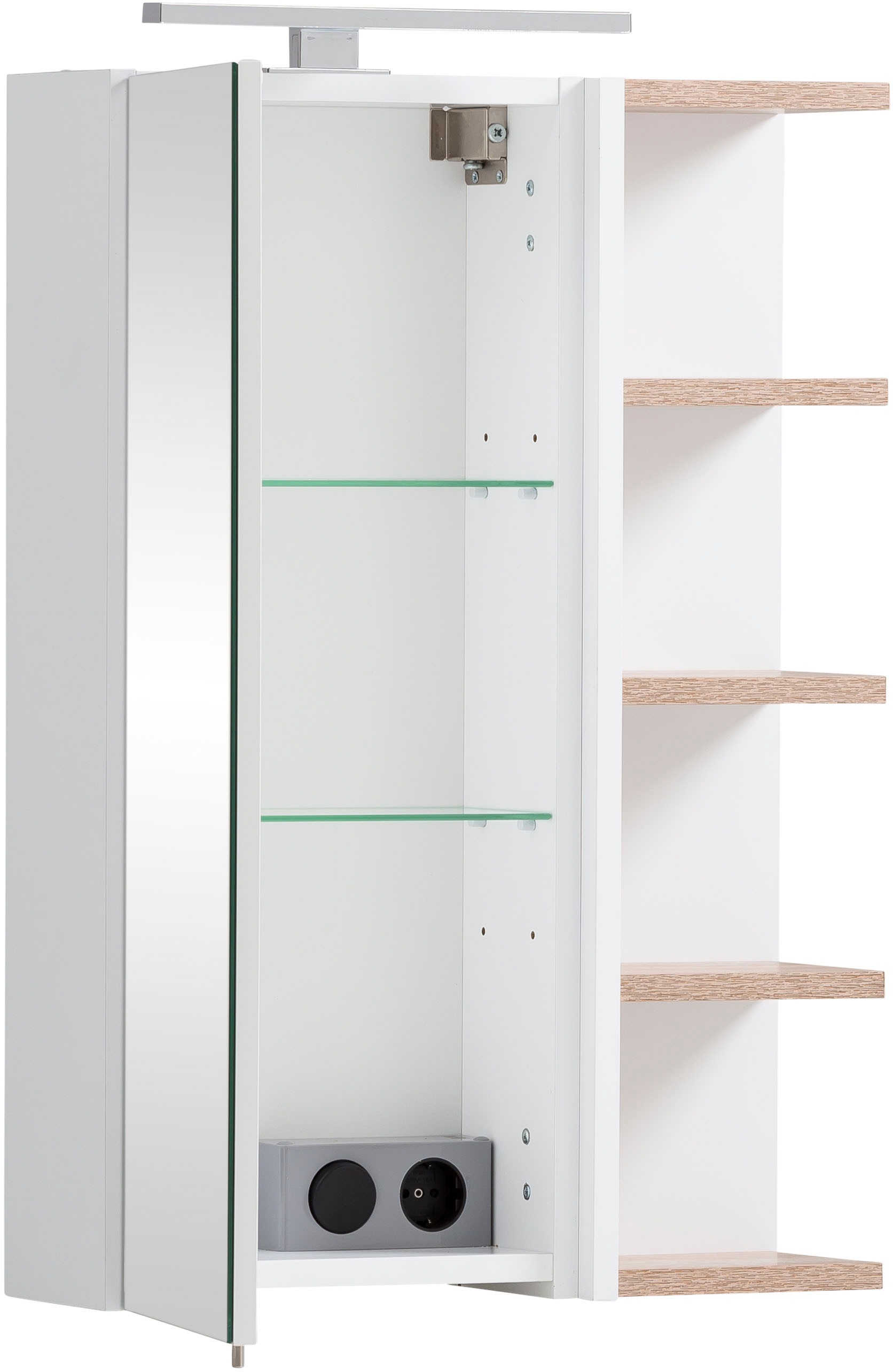 welltime Spiegelschrank "Balto, Breite 49 cm" Mit LED-Beleuchtung, Regal be günstig online kaufen