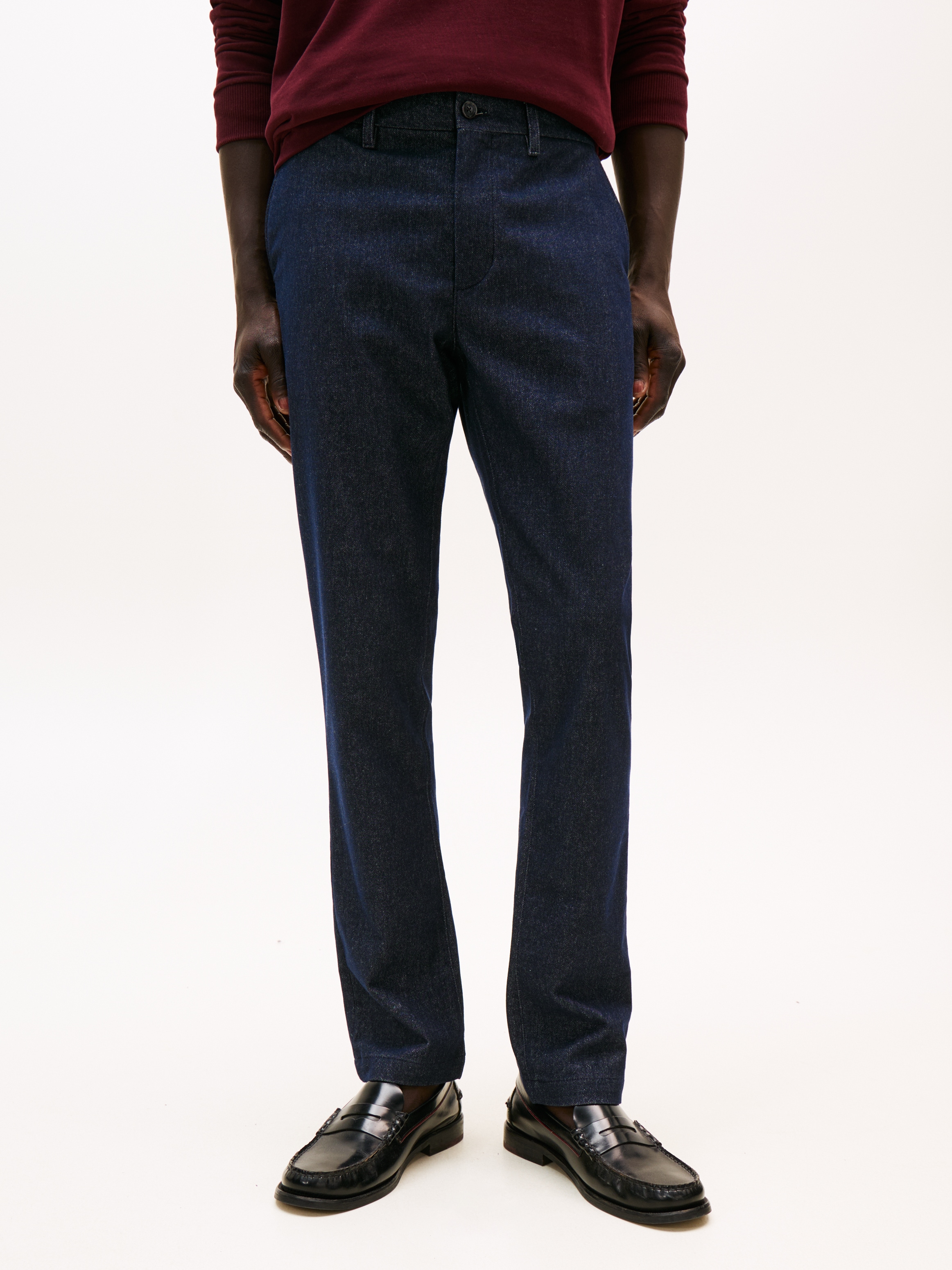 Tommy Hilfiger Chinohose "BLEECKER BRUSHED MARL", Slim Fit, gebürstete Mela günstig online kaufen