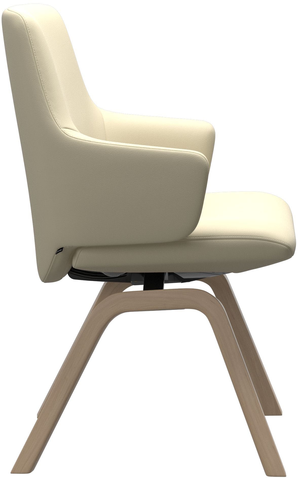Polsterstuhl STRESSLESS "Laurel", beige (vanilla paloma, walnuss), B:58cm H:92cm T:59cm, Leder PALOMA: PALOMA ist ein durchgefärbtes Semianilin-Möbelleder mit natürlicher Narbung., Stühle, Polsterstuhl, Low Back mit Armlehne, Größe L, mit schräggestellten 3