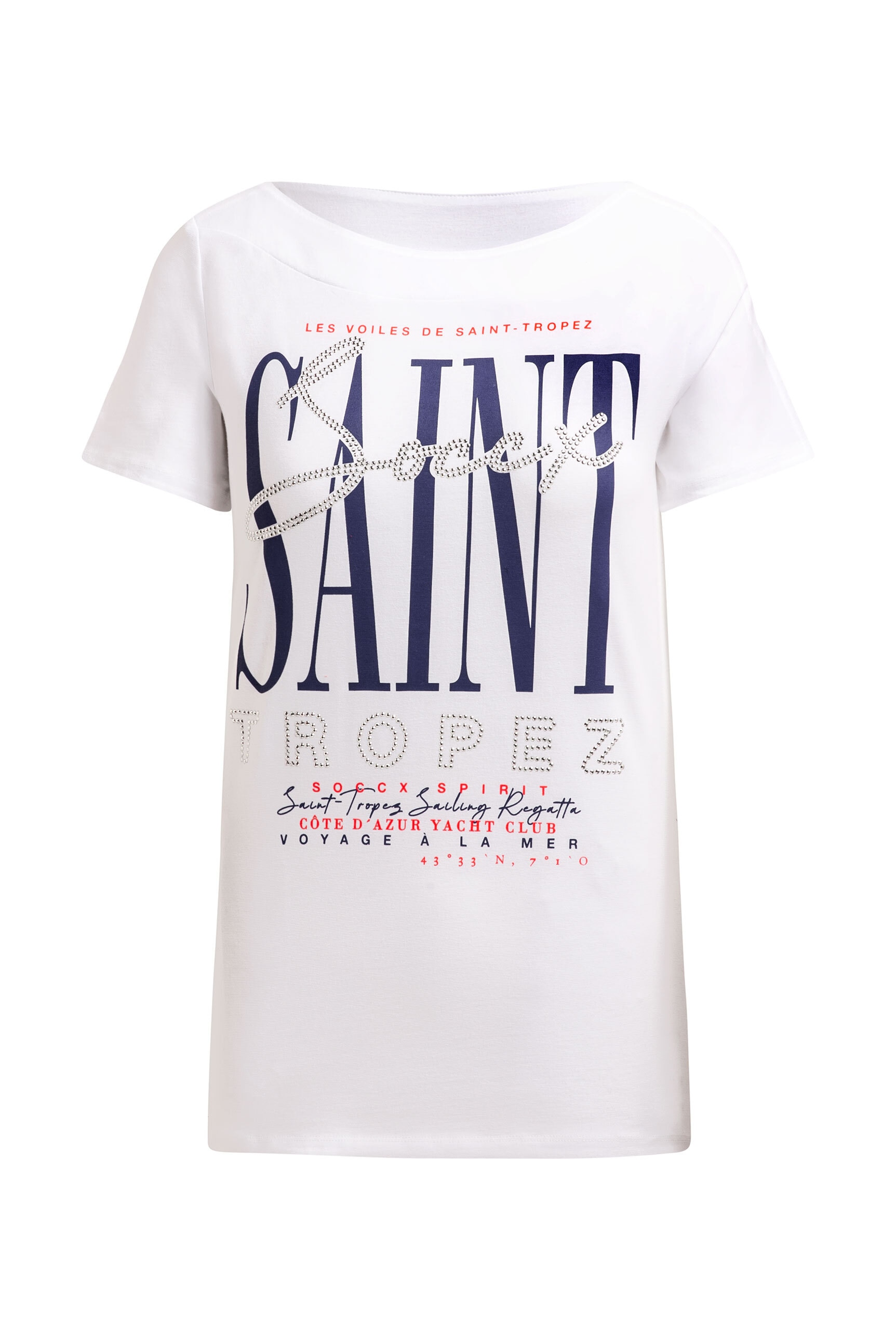 SOCCX Rundhalsshirt mit U-Boot-Ausschnitt