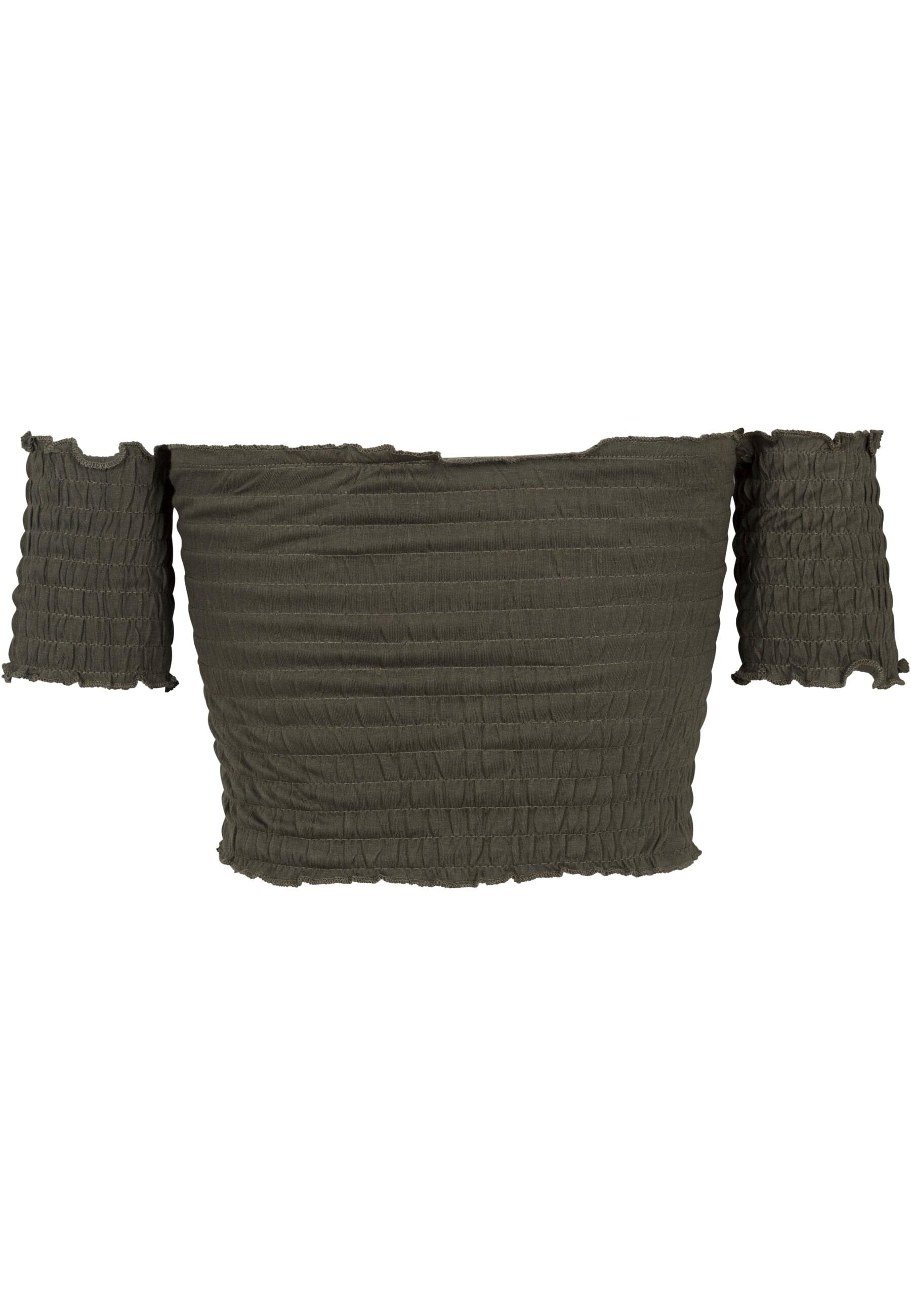 URBAN CLASSICS Muskelshirt »Urban Classics Damen Ladies Cropped Cold Shoulder Smoke Top«, (1 tlg.)