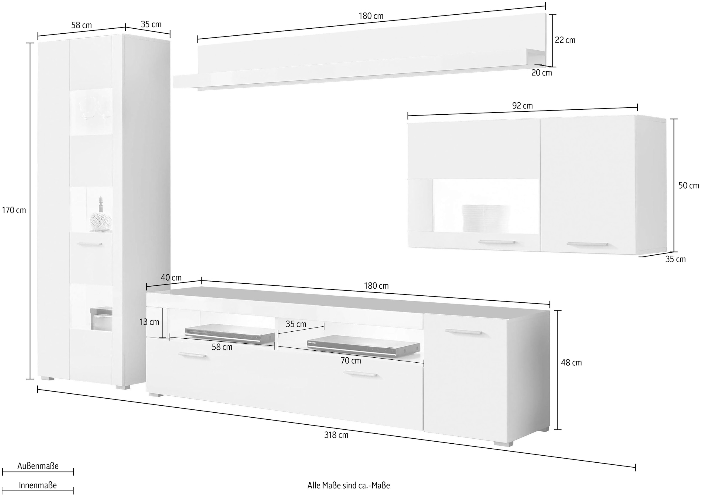 INOSIGN Wohnwand »Corado«, (Set, 4 St.)