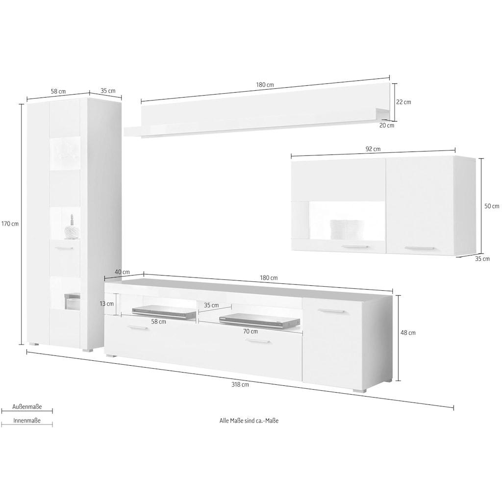 INOSIGN Wohnwand »Corado«, (Set, 4 St.)