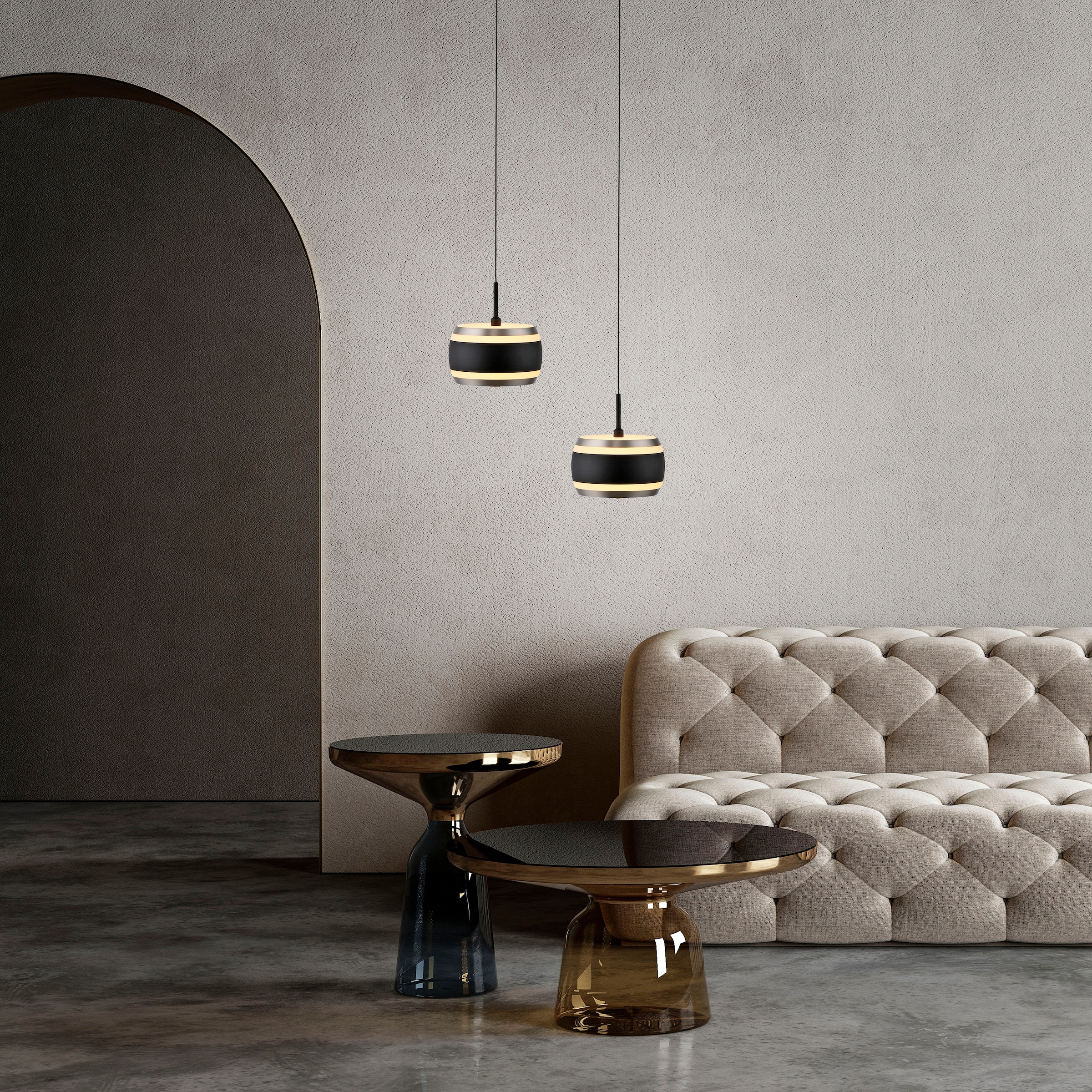 Neuhaus PURE LED Pendelleuchte »PURE Falling Rings« LED-Board 1 Stk. warmweiß - kaltweiß Comfort Lift, CCT, dimmbar, Fernbedienung, Timer