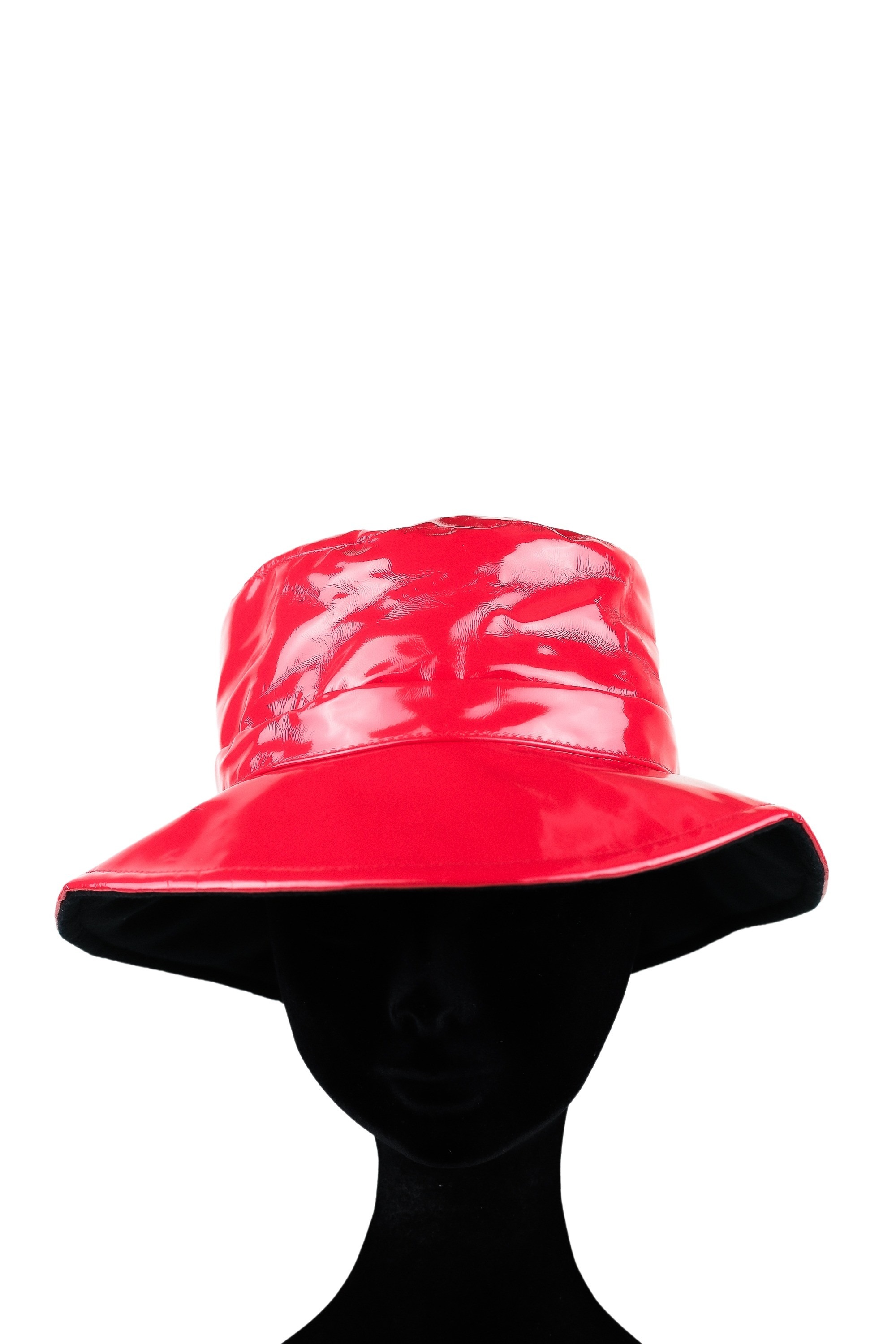 Fischerhut "Urban", Damen, rot, Kunstfaser, COLLEZIONE ALESSANDRO, unifarben, Hüte, im Lack-Look, Made in Italy 2