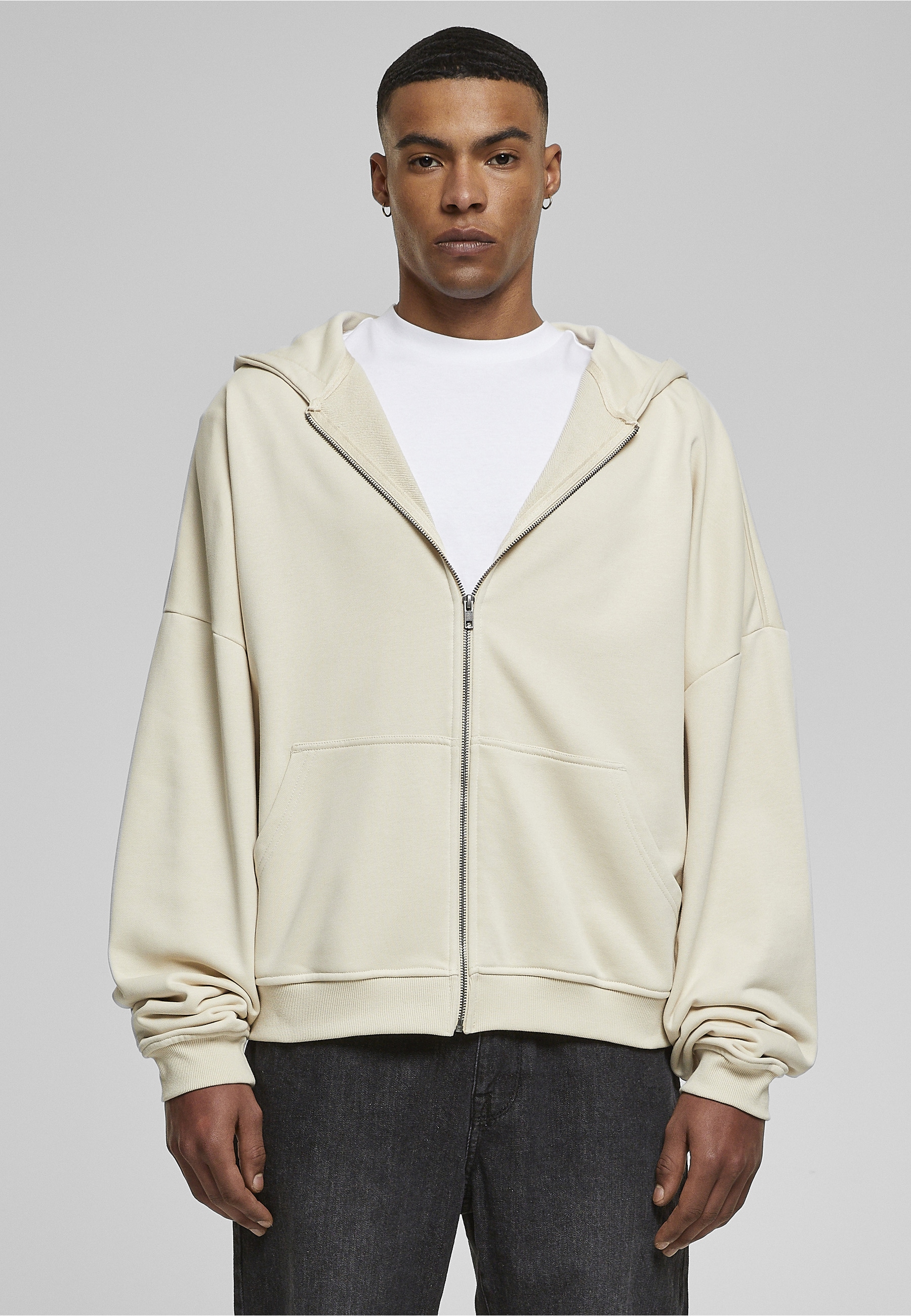 URBAN CLASSICS Rundhalspullover »Urban Classics Herren 90's Zip Hoody« 1 Stk.