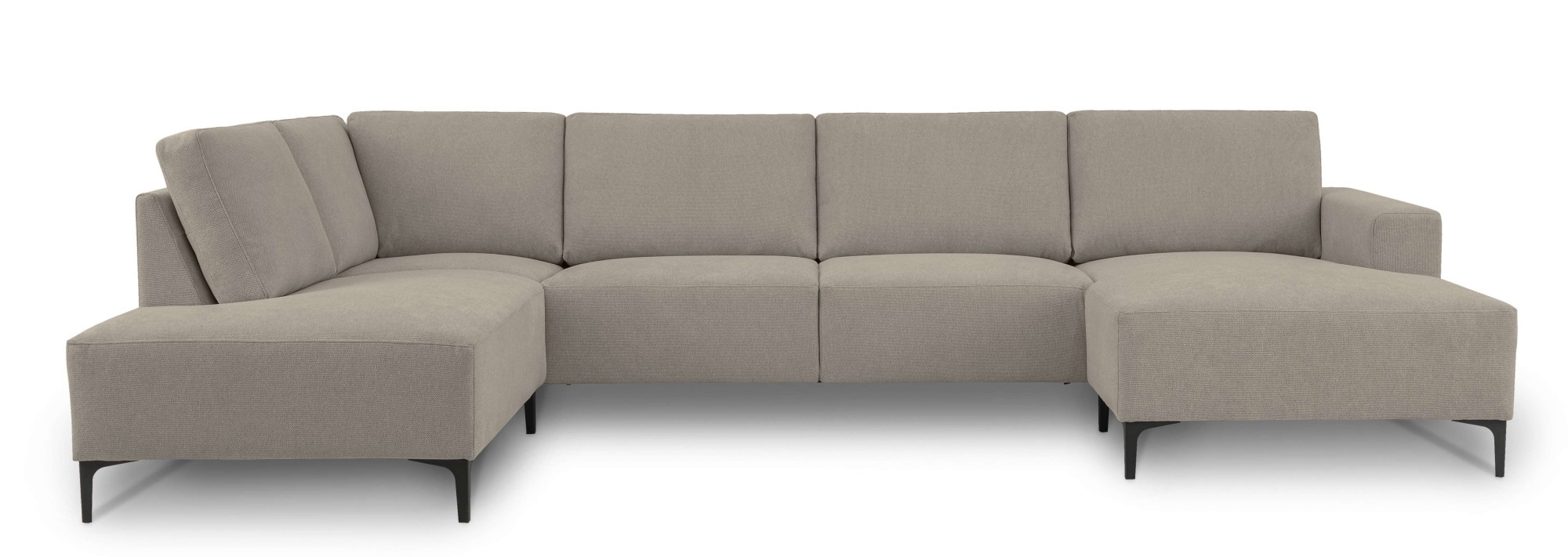 Home affaire Wohnlandschaft »Tournon U-Form, XXL Sofa, Breite 333 cm, Webstoff, Chenille«, Designsofa im nordischen Stil, Wellenunterfederung, Metallfüße