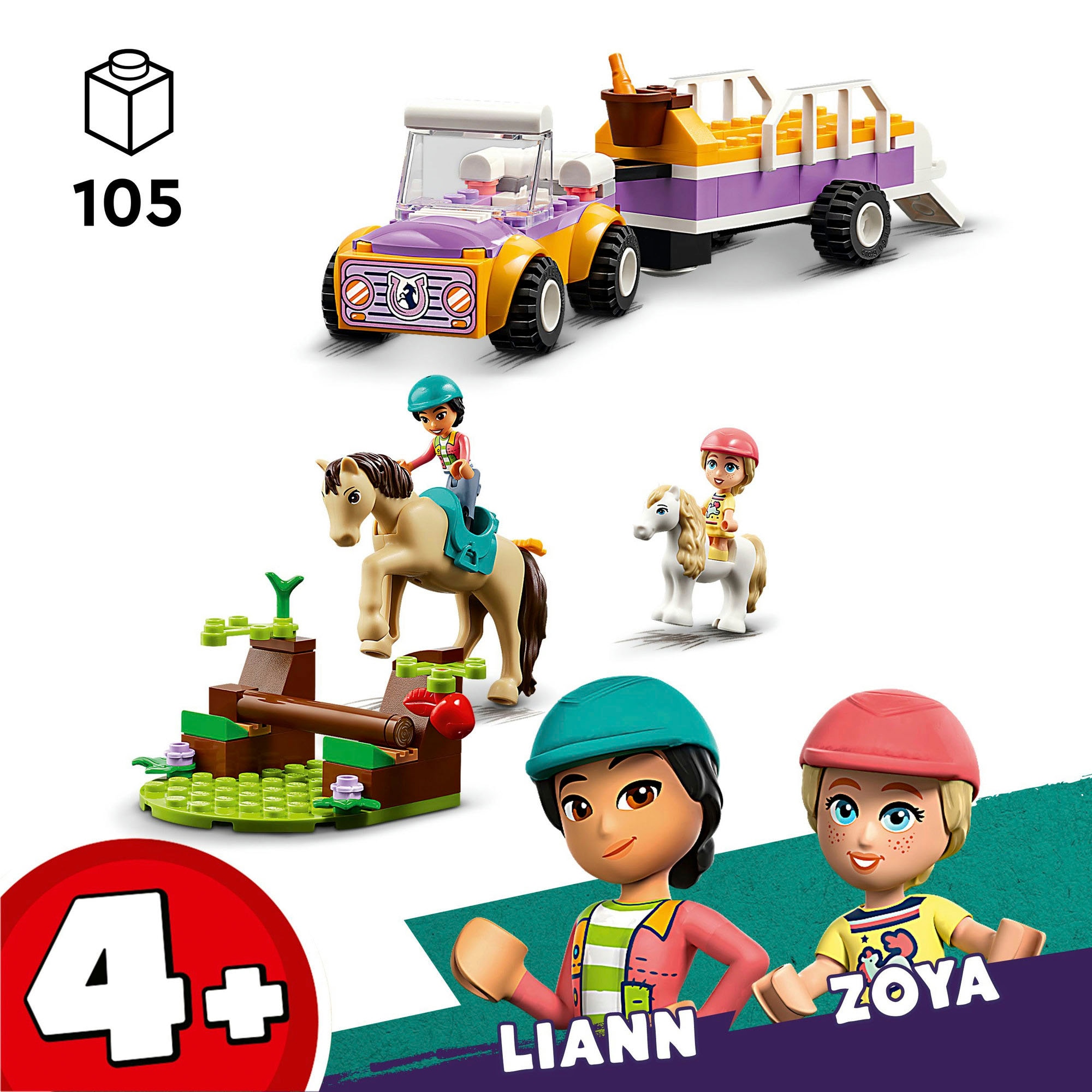 LEGO® Konstruktionsspielsteine »Pferde- und Pony-Anhänger (42634), LEGO Friends«, (105 St.), Made in Europe
