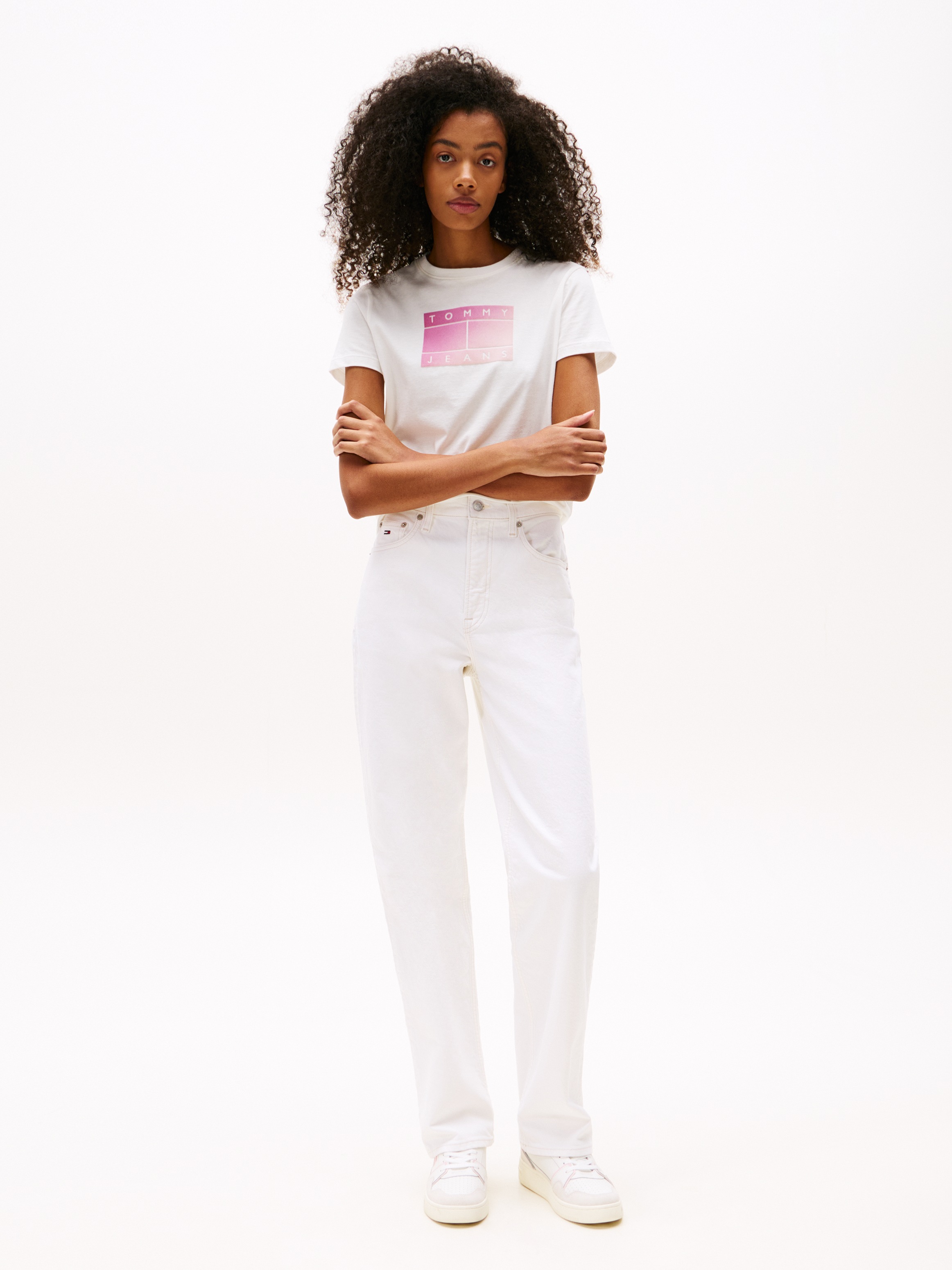 Tommy Jeans Kurzarmshirt "TJW REG GRADIENT FLAG SS" günstig online kaufen