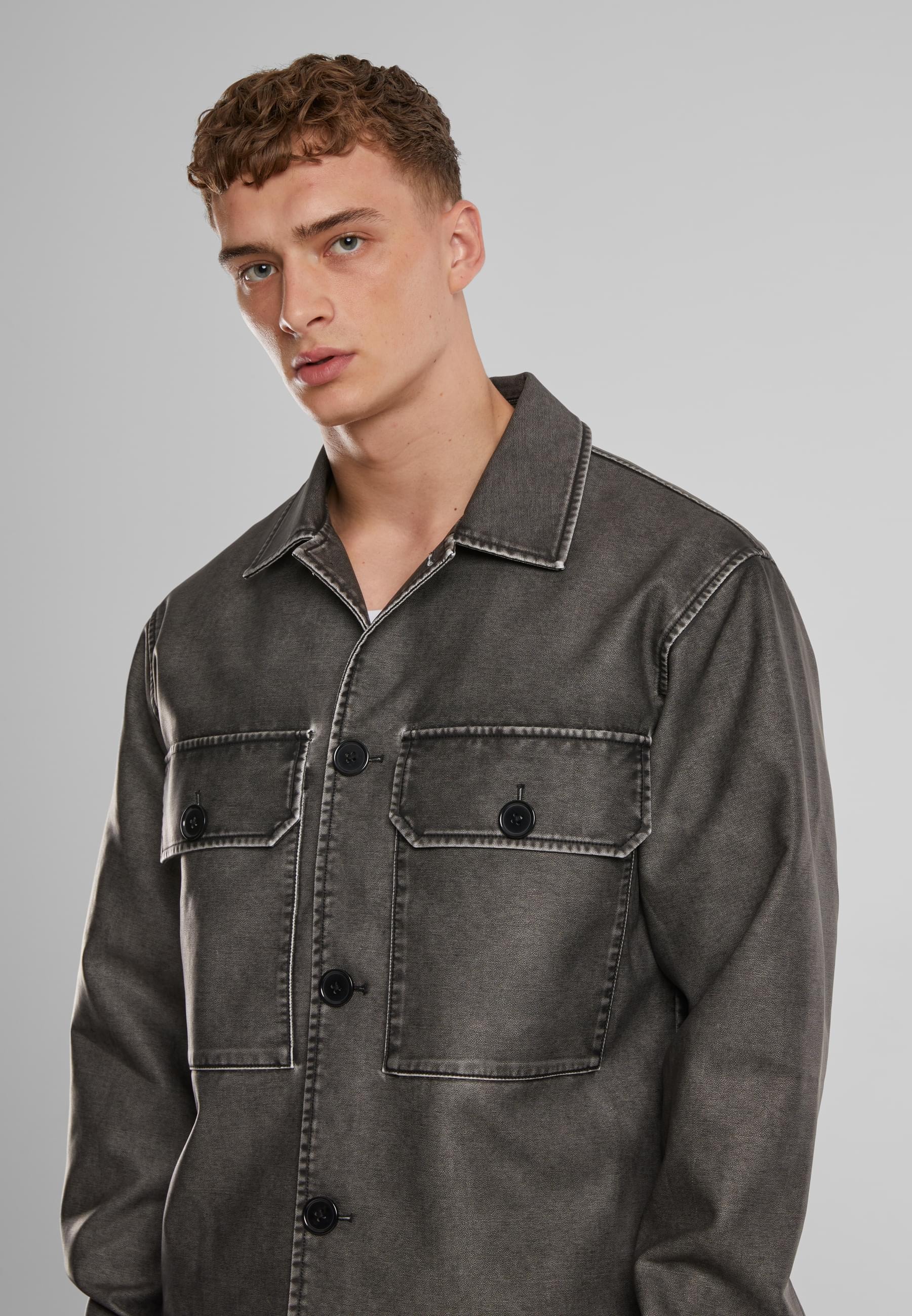 URBAN CLASSICS Lederjacke »Urban Classics Vintage Jacket«, (1 St.), ohne Kapuze