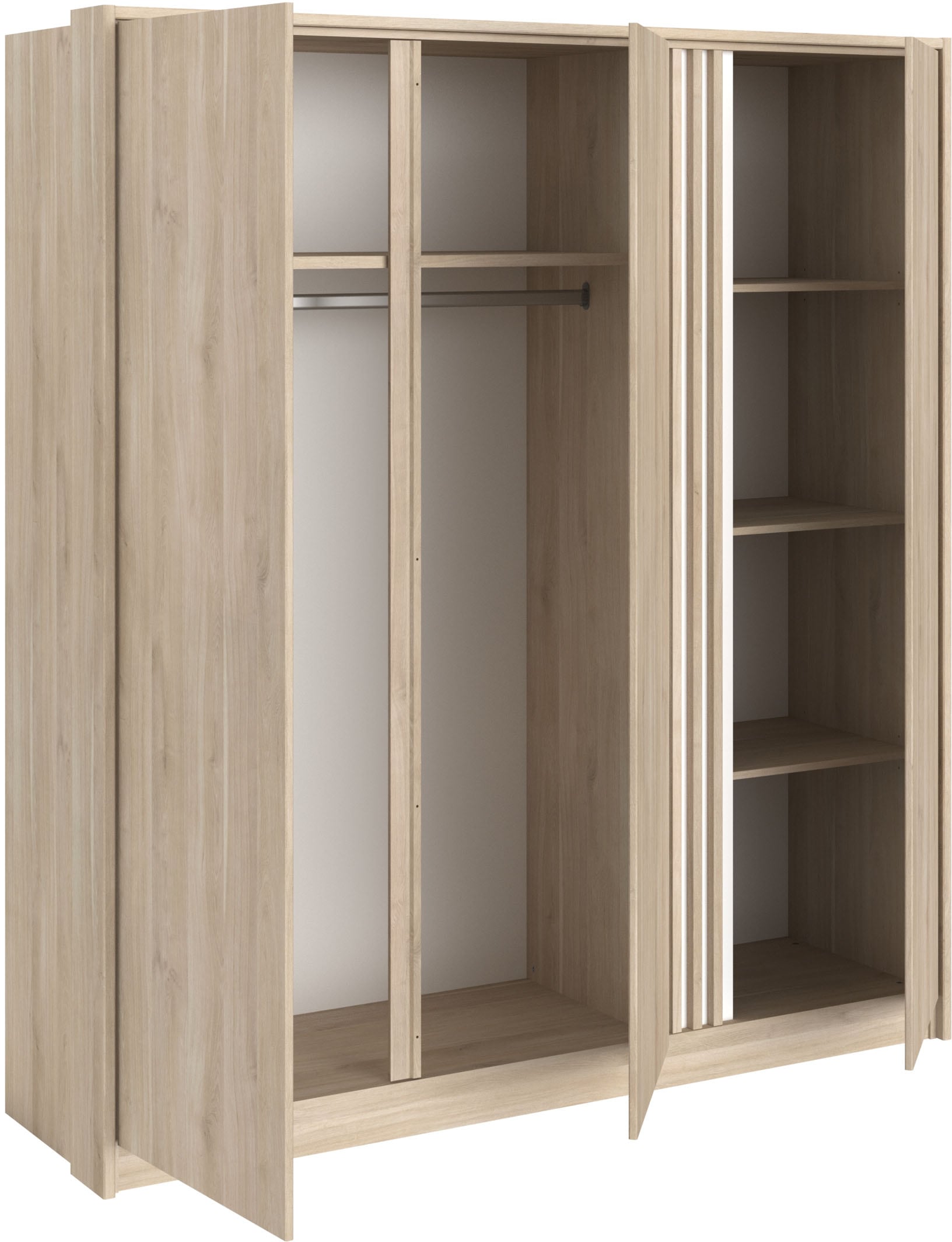 Parisot Kleiderschrank Packung, 1 Stk. tlg. Einsatz am Kleiderschrank drehbar von Eiche Nachbildung auf Weiss