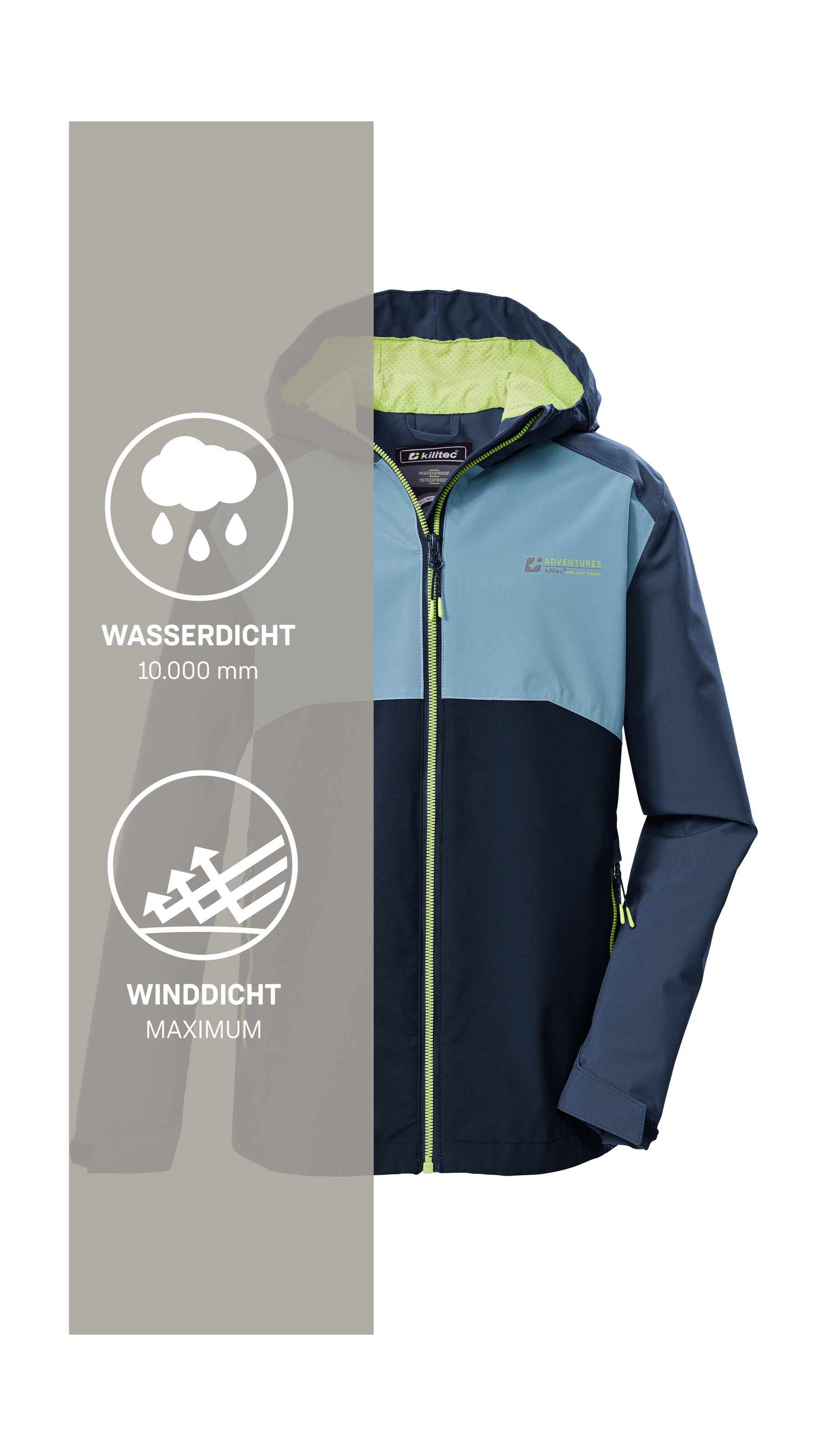 Killtec Funktionsjacke »KOS 147 BYS JCKT« Kinderjacke, wasserdicht, Colourblock, Teflon EcoElite™ imprägniert