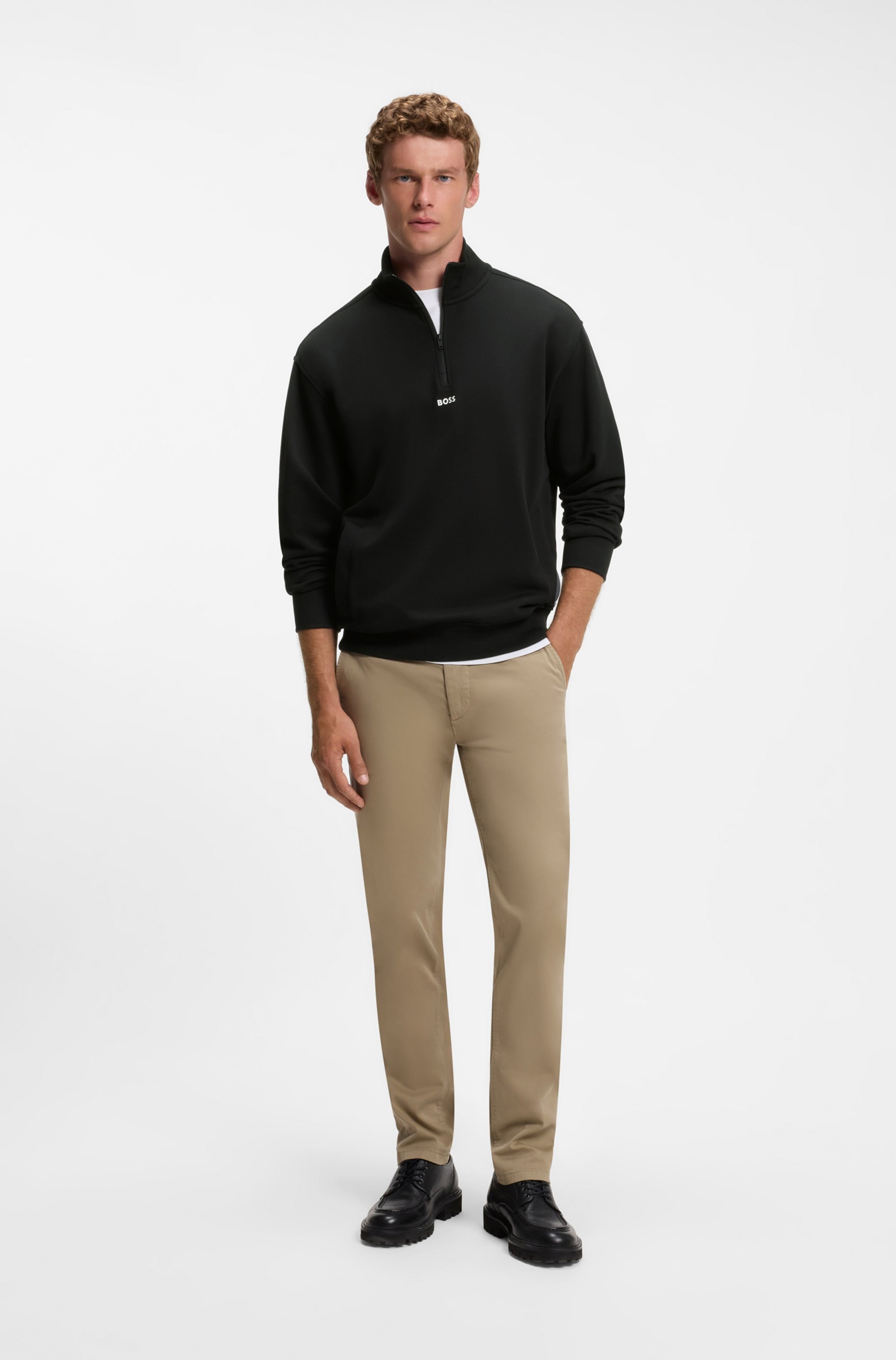 BOSS ORANGE Sweatshirt »Ze_Smallzip«, Stehkragen, Relaxed Fit, Eingrifftaschen
