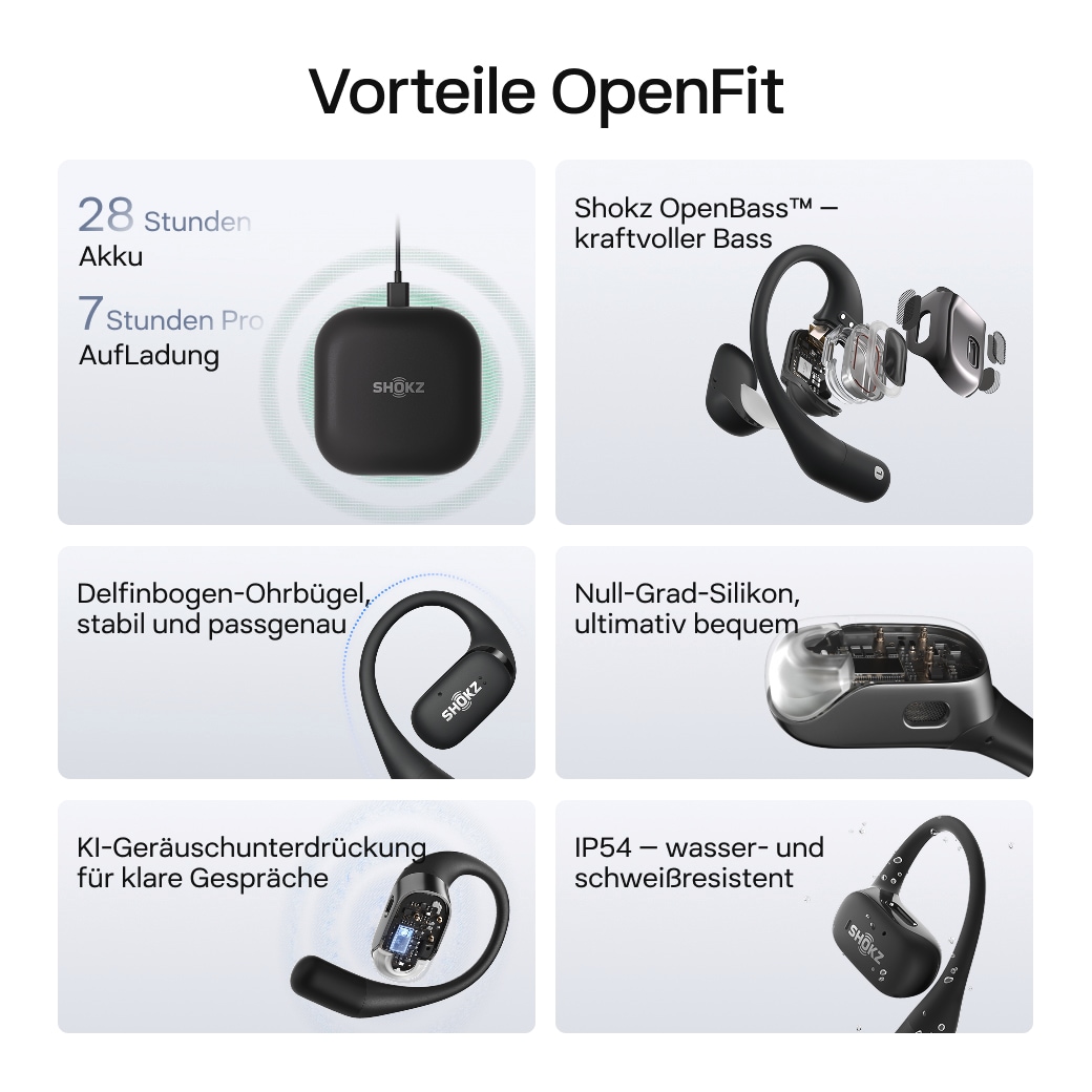 Shokz Open-Ear-Kopfhörer »OpenFit + Case«