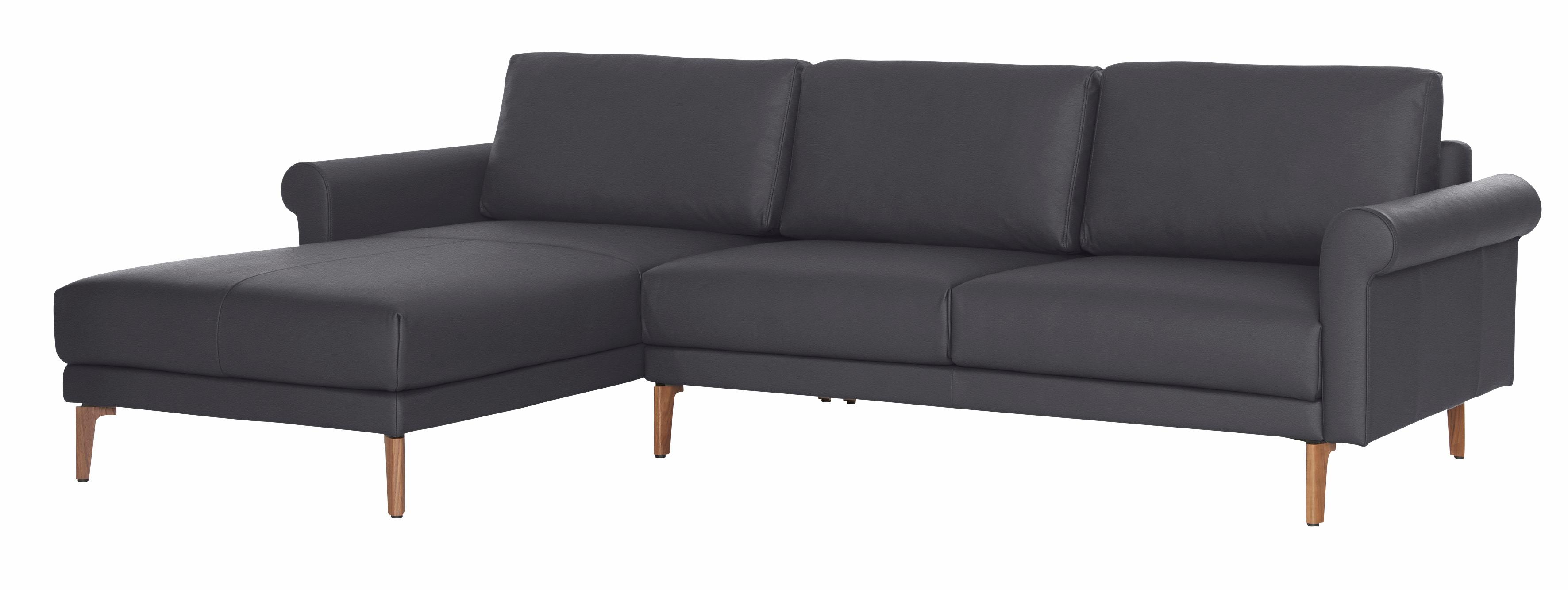 hülsta sofa Ecksofa „hs.450“, Armlehne Schnecke modern Landhaus, Breite 282 cm, Fuß Nussbaum signalschwarz 534, 58 Rabatt: 43 %