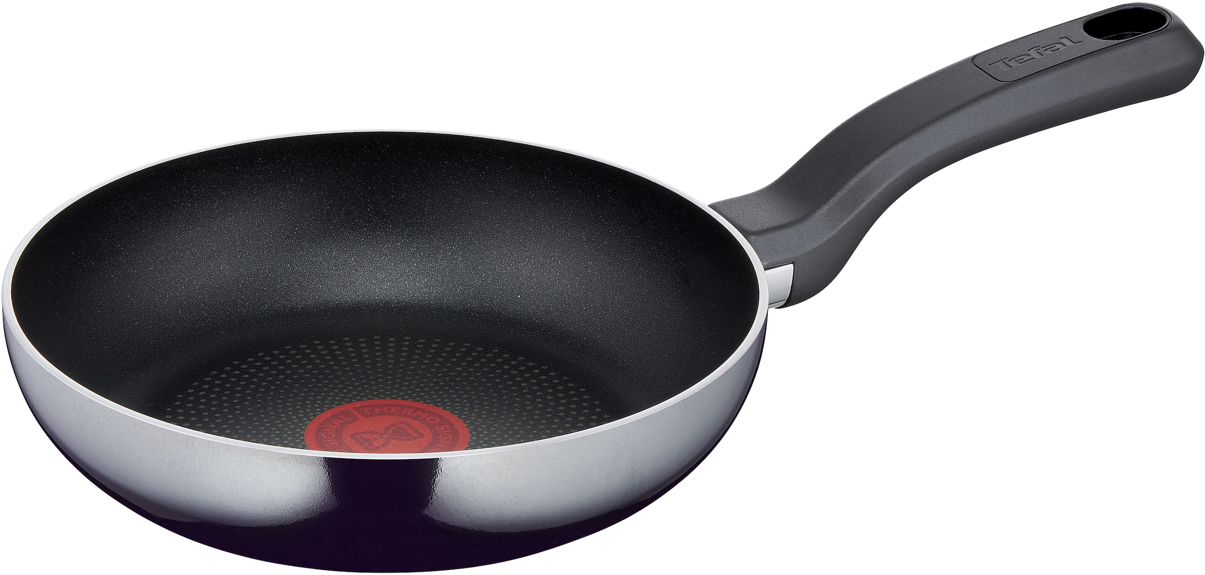 Tefal Bratpfanne "Resist, sichere Titanium Antihaftversiegelung" Aluminium Thermo-Signal bei idealer Brattemperatur, nicht induktionsgeeignet