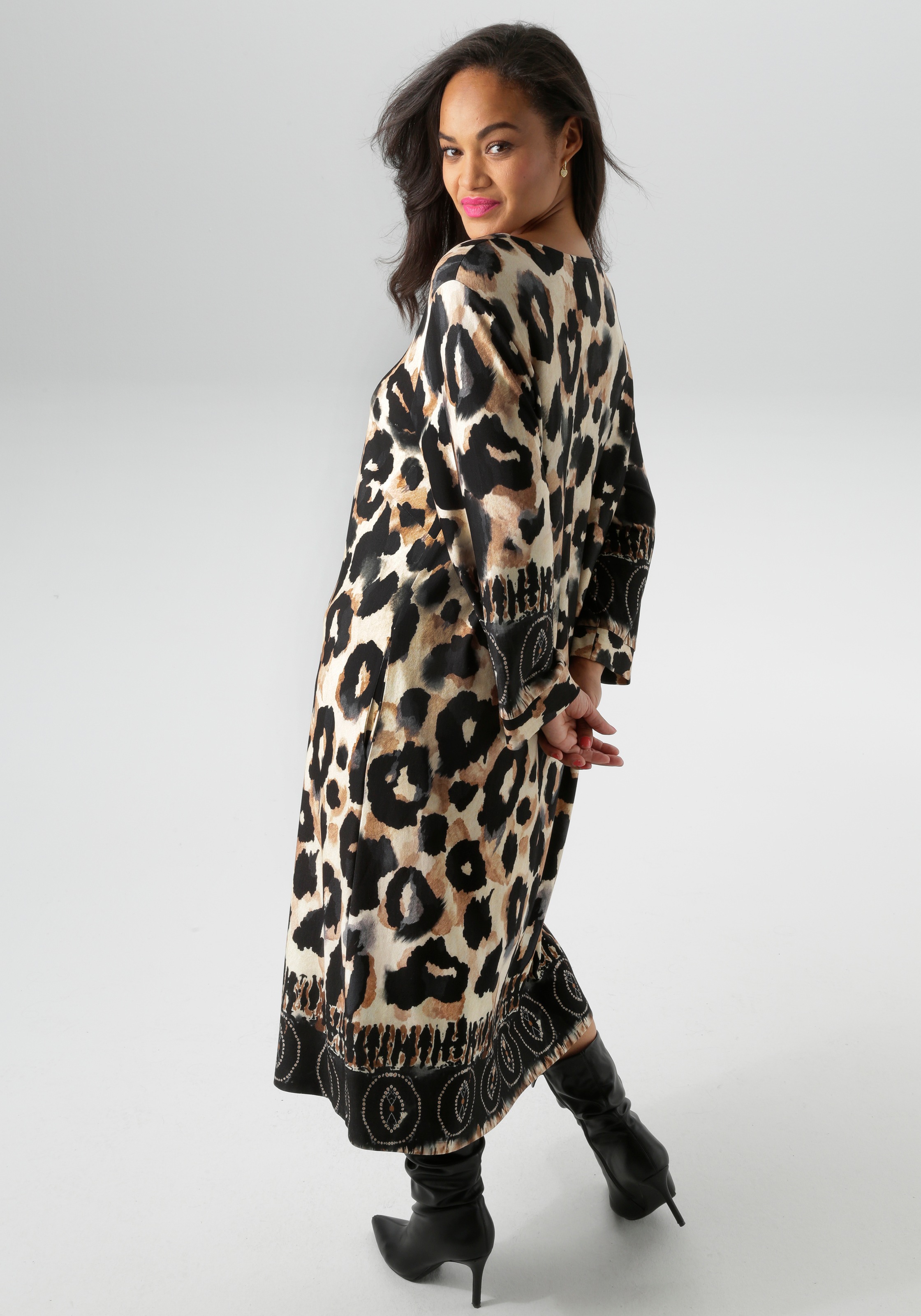 Aniston PLUS Jerseykleid, in ausdrucksvoller Animalprint - NEUE KOLLEKTION günstig online kaufen