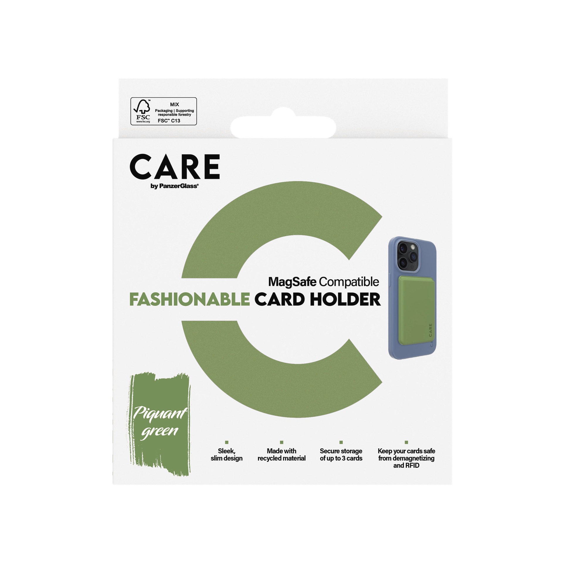 CARE by PanzerGlass Etui »Fashionable Card Holder mit MagSafe für Apple iPhone«, iPhone 12-iPhone 13-iPhone 14, Kartenhalter, Schutzhülle, MagSafe Case, Schutzcase, stoßfest