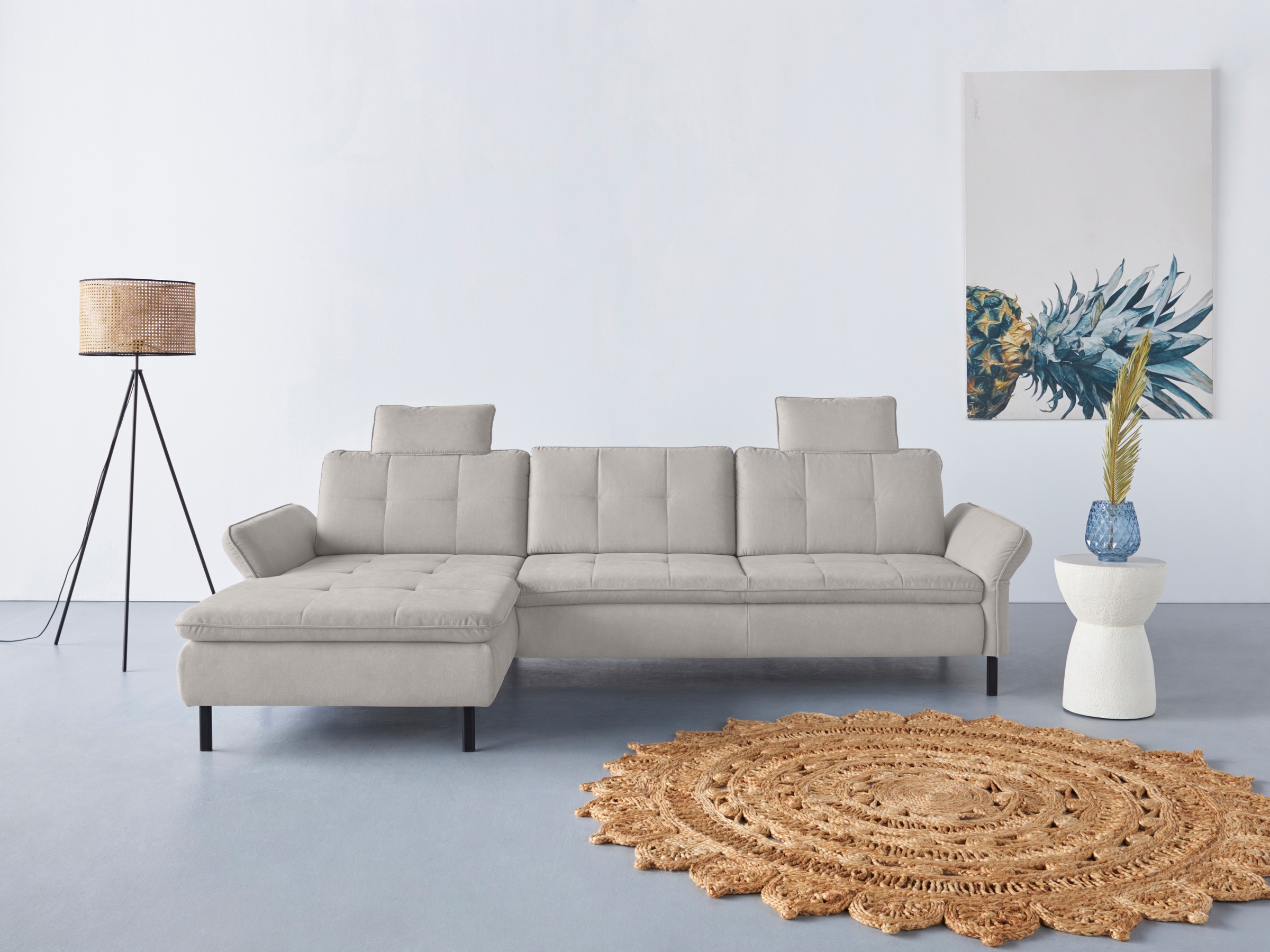 OTTO home Ecksofa "Birkholm L-Form" Armlehnverstellung, auch in Easy Clean Bezug - mit Wasser zu reinigen