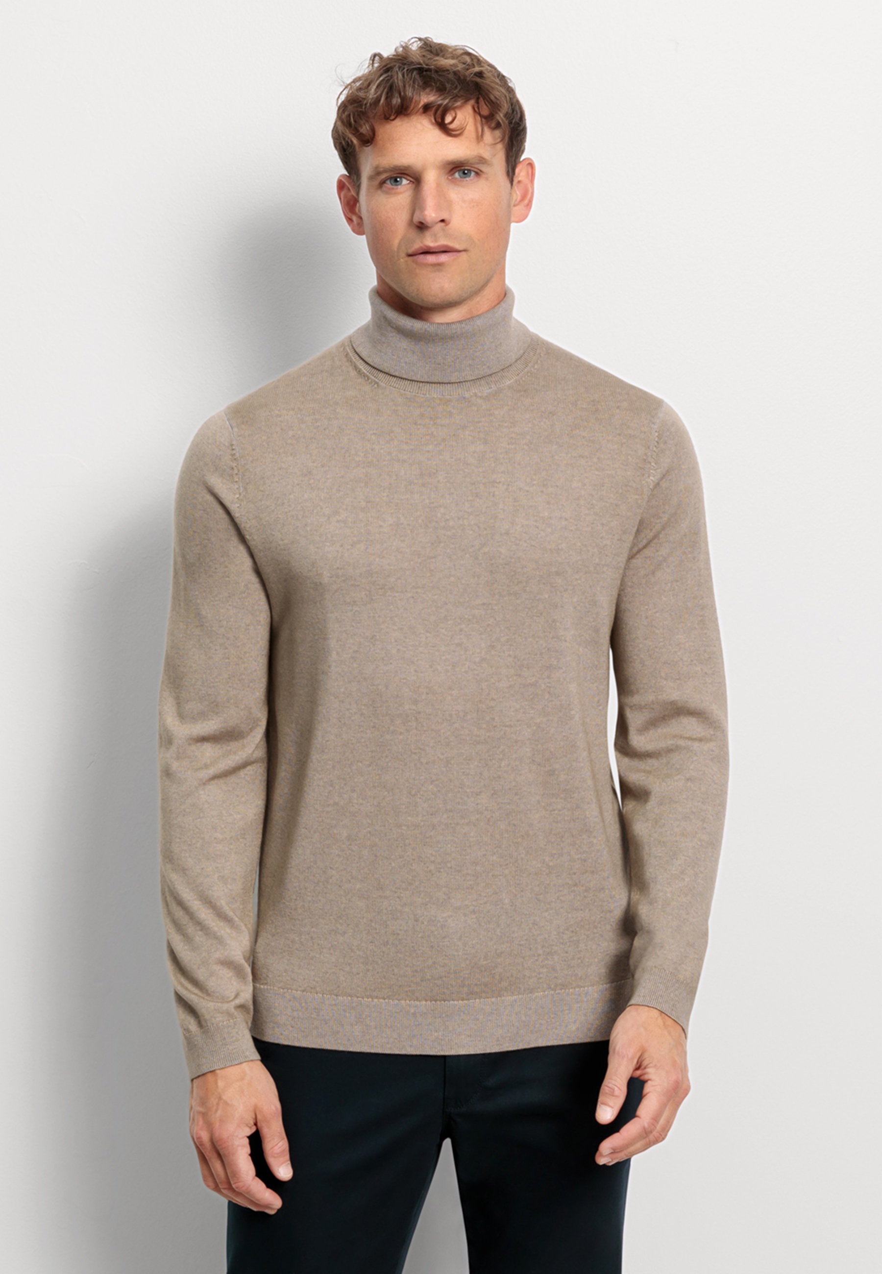 OLYMP Rollkragenpullover "OLYMP Casual Strick, Rollkragen"