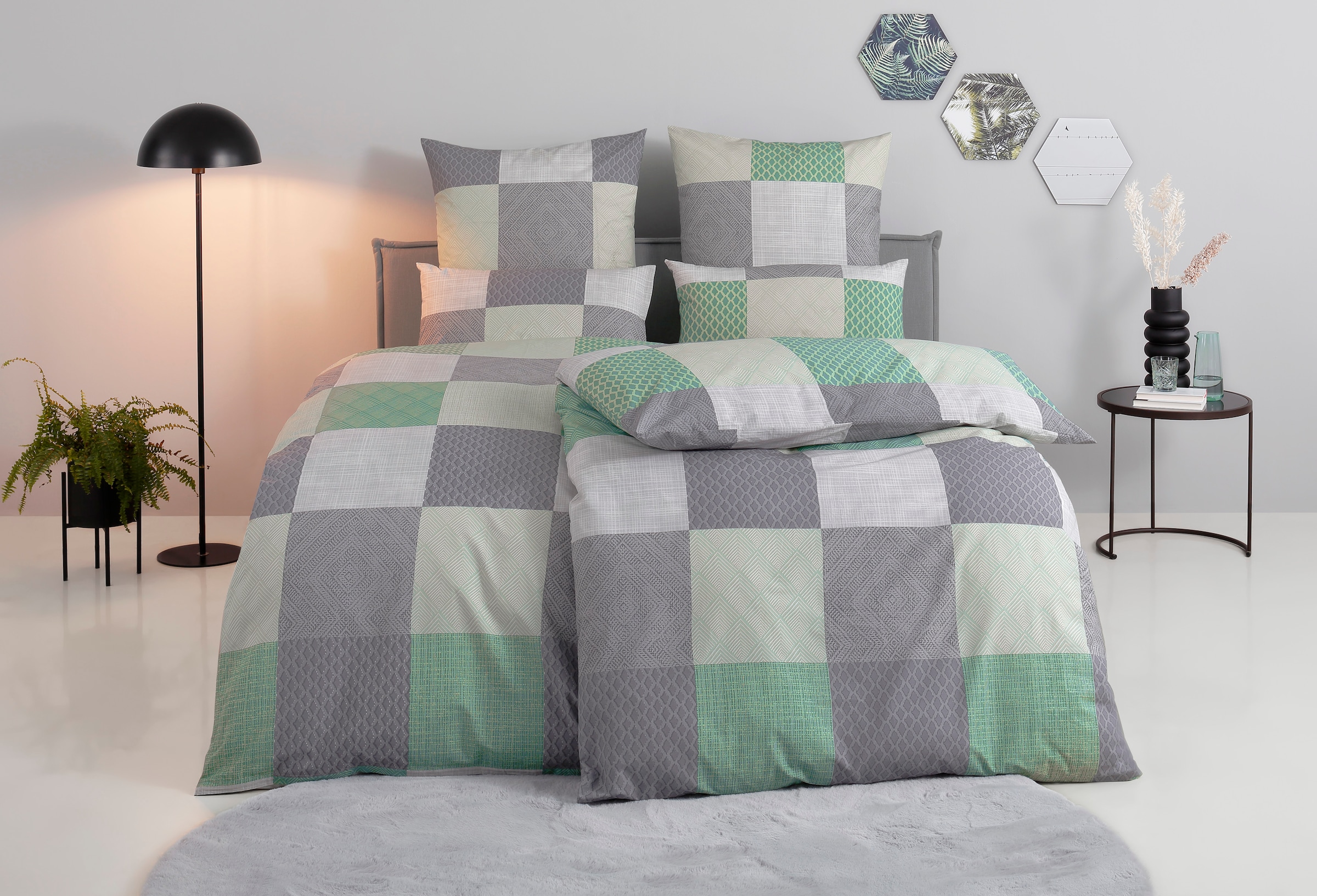 BIERBAUM Bettwäsche "Ella" 2 Stk. in hochwertigem Renforcé, Karo Design, ab günstig online kaufen