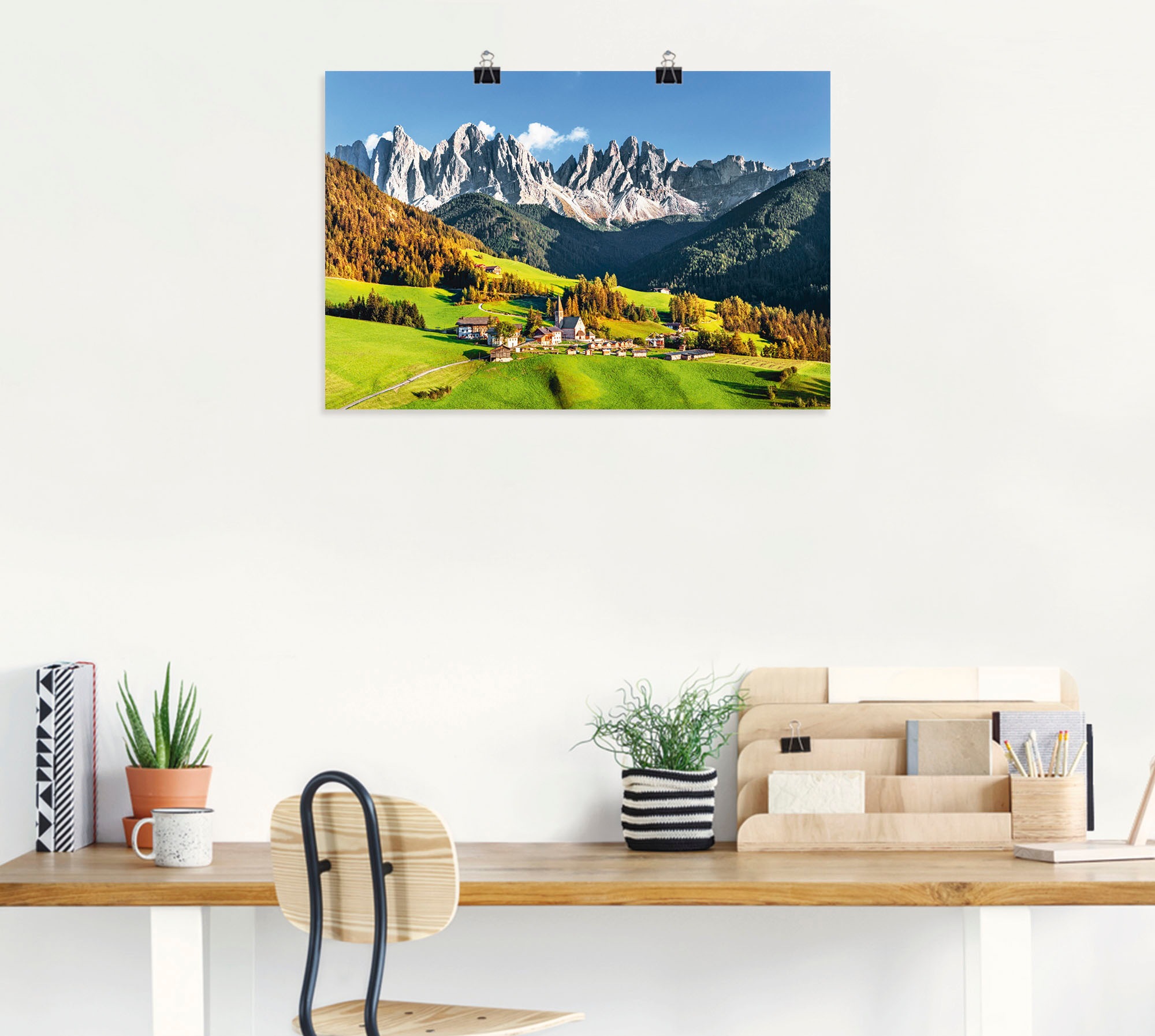 Artland Wandbild "Alpen Berge Santa Maddalena" Berge & Alpenbilder 1 Stk. t günstig online kaufen