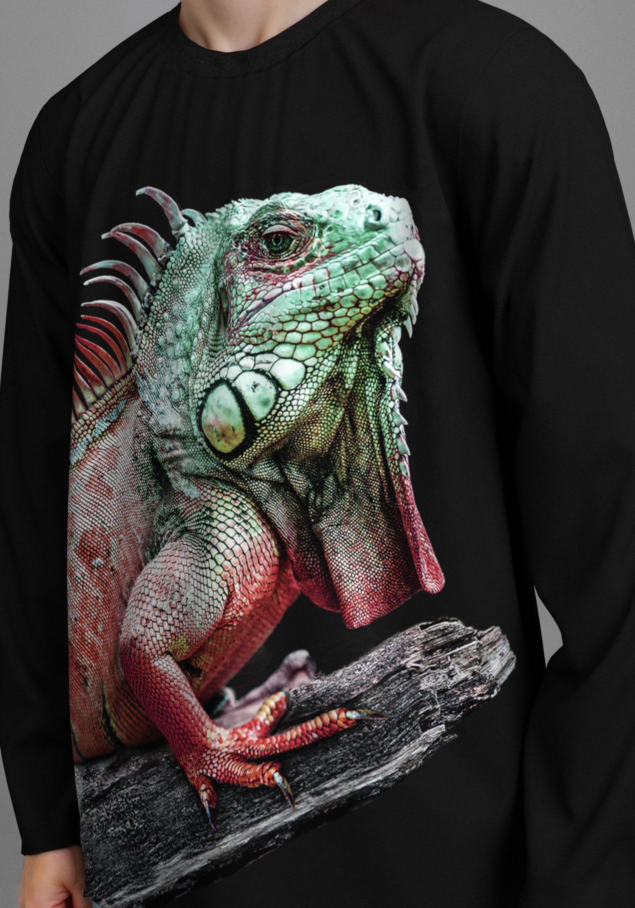 Thumbnail - KIDSWORLD Langarmshirt "GECKO, Fotoprint" Shirt mit Fotodruck, Gecko