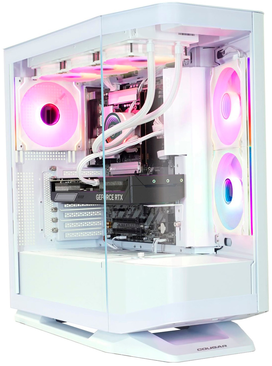Cougar Gaming-PC-Komplettsystem »MegaDeal FV270 WT 2893 Core Ultra 7 265KF 32GB DDR5 1TB SSD RTX 5070« 34 ″ Intel® Core Ultra 7 GeForce RTX 5070 32 GB RAM 1.000 GB SSD Windows 11, DDR5 RAM+ MSI PRO MP341CQW LED-Monitor Curved 86,4 m (34")