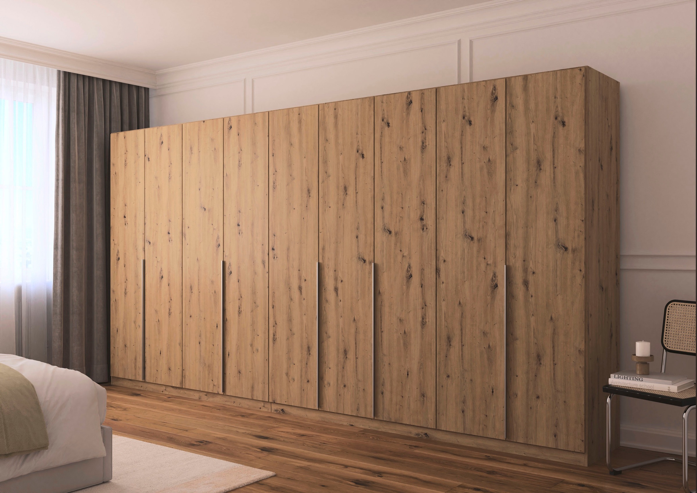 OTTO home Drehtürenschrank "AGORDO" in zwei Griff-Farben, Breiten 91-405 cm, Dekor- oder Hochglanzfront, in 8 Breiten & 2 Höhen, MADE IN GERMANY