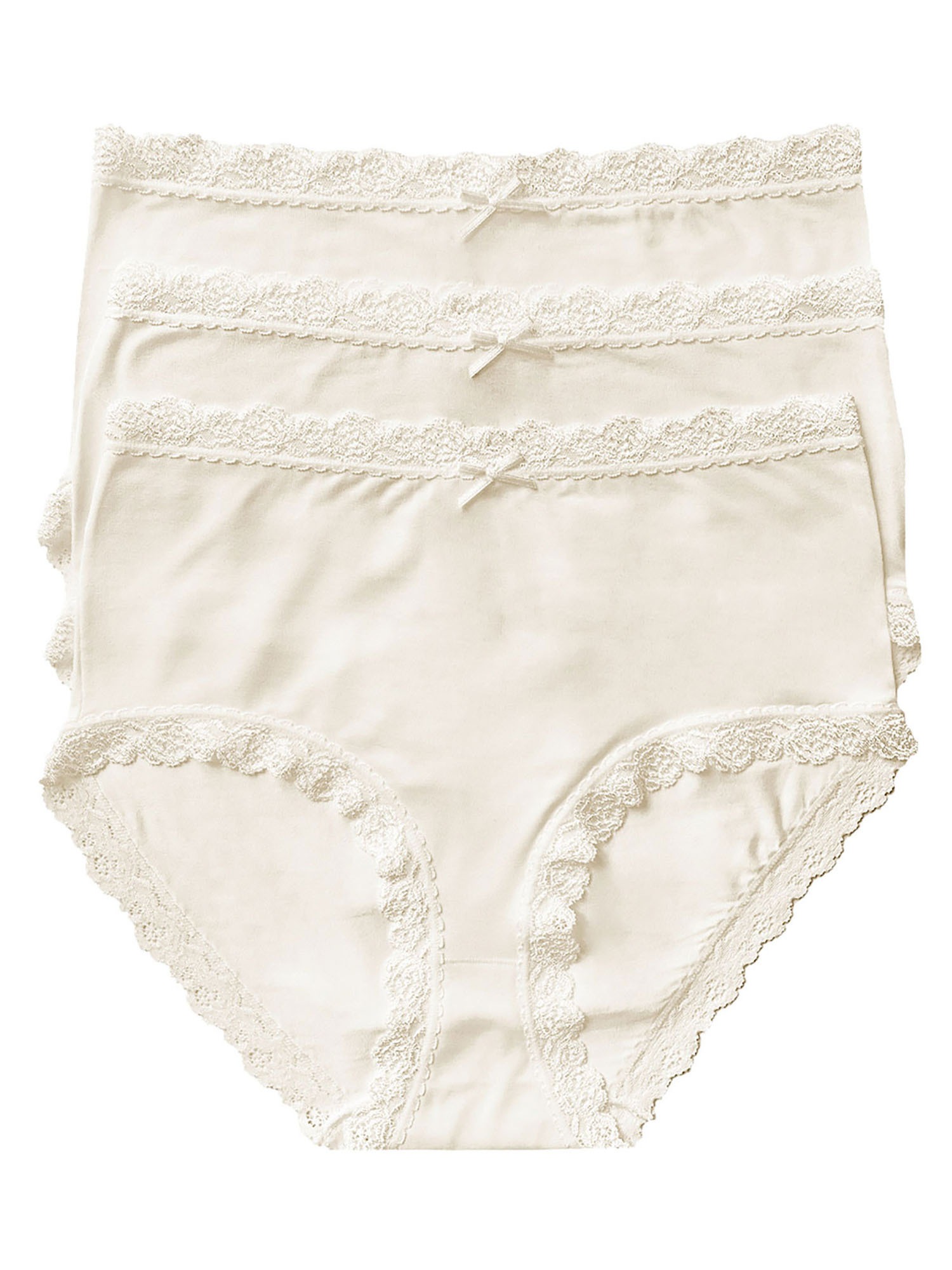 NINA VON C. Damen Taillenslip "3er Pack Damen Taillenslip Multiple Packs", Gr. 48, beige, Obermaterial: 95% Modal CMD. 5% Elasthan EL., Unterhosen