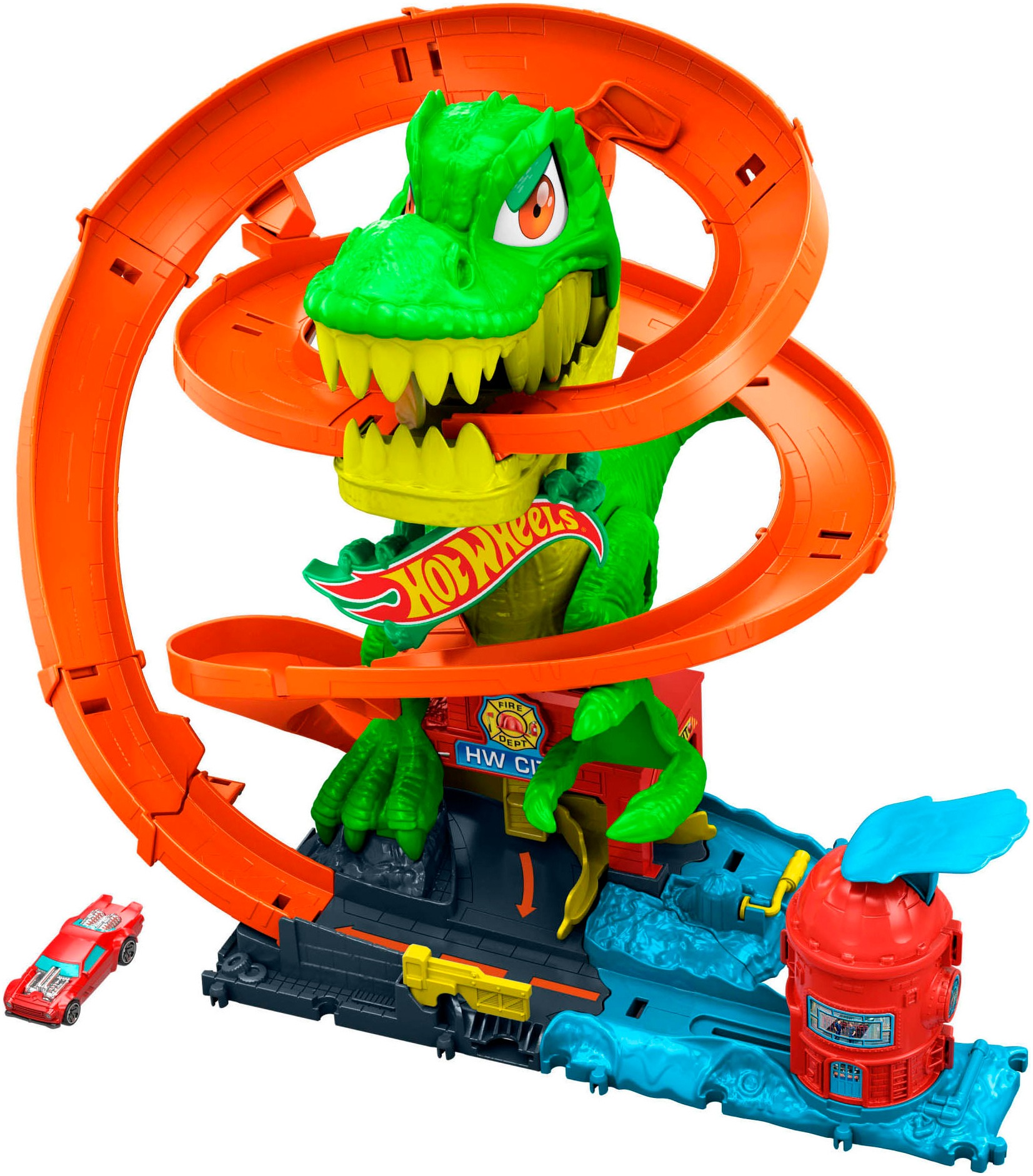 Hot Wheels Autorennbahn »Hot Wheels City T-Rex-Schlacht«