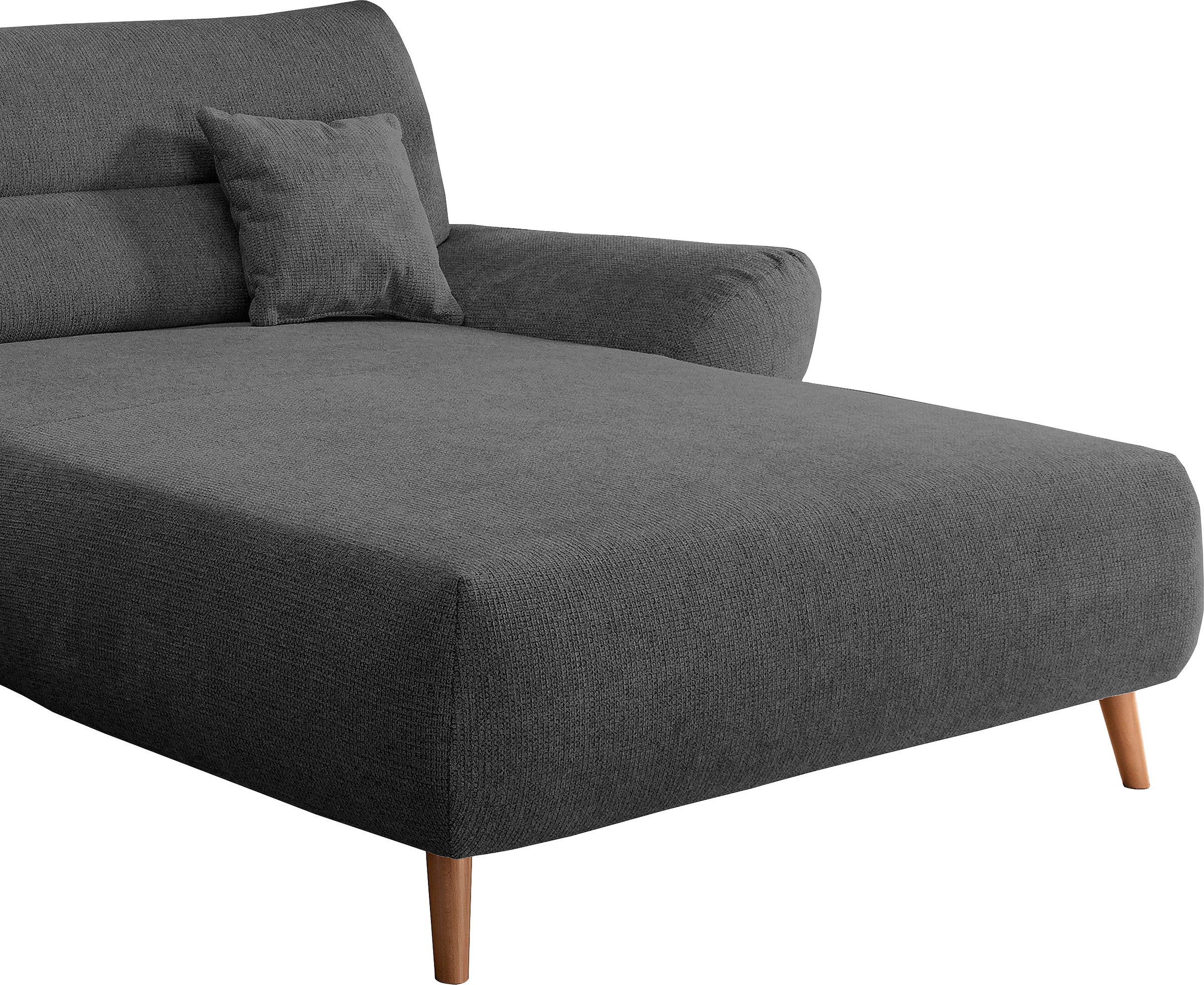 INOSIGN Ecksofa »Drago, elegant und zeitlos, komfortabel, Holzfuß, L-Form«, frei im Raum stellbar, inkl. 2 Zierkissen