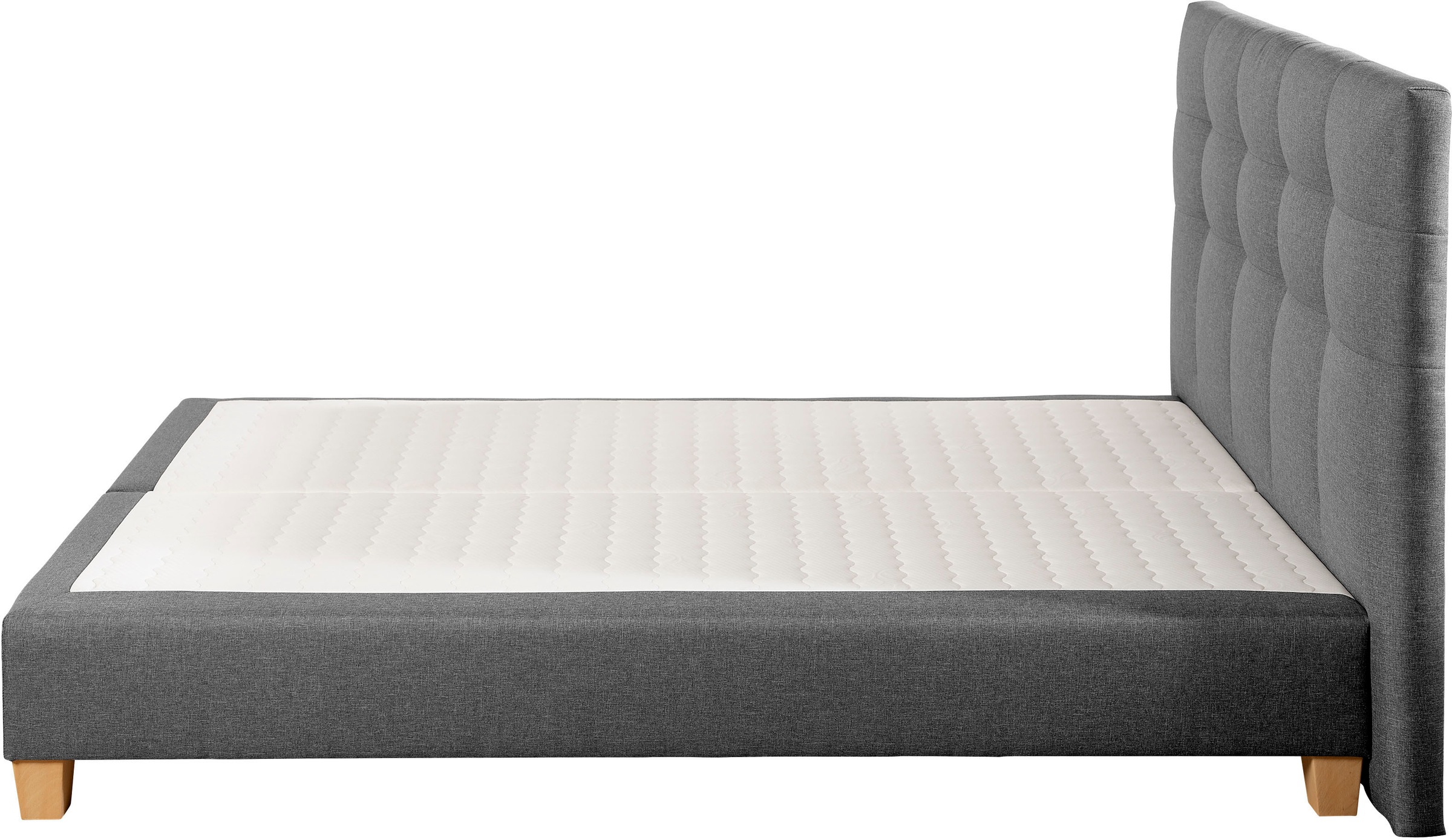 Boxspringbett HOME AFFAIRE "Moulay", grau, B:154cm L:231cm, Komplettbetten, Boxspringbett, inkl. Topper, in Überlänge 220 cm, 3 Härtegrade, auch in H4 7