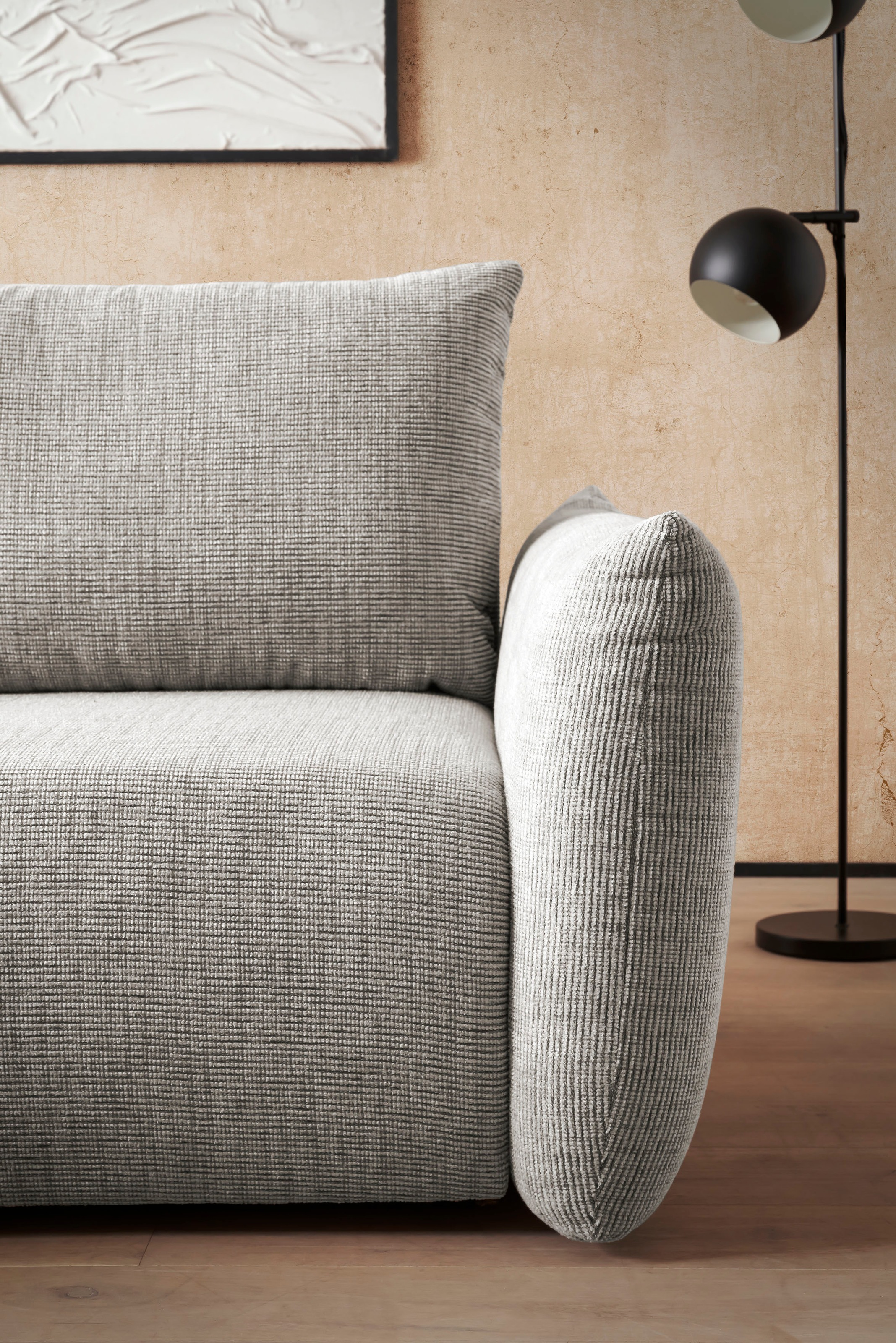 INOSIGN Ecksofa »MAVAS Schlafsofa mit Bettkasten, L-Form,«, ca.257/127cm (Liegefläche 212/145 cm), Cord, Chenille, Struktur