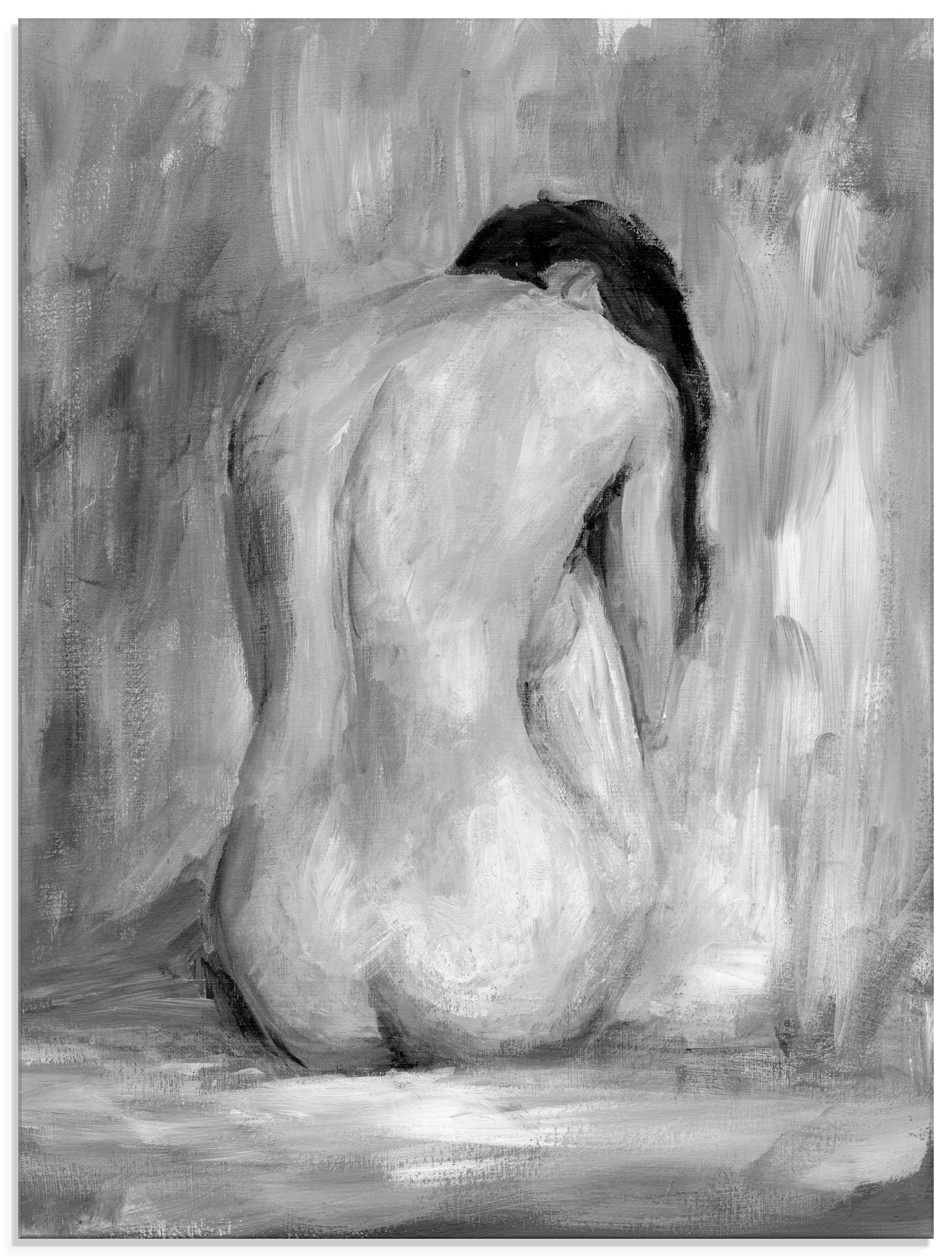 Artland Glasbild »Figur in schwarz & weiß II«, Frau, (1 St.), in verschiedenen Größen