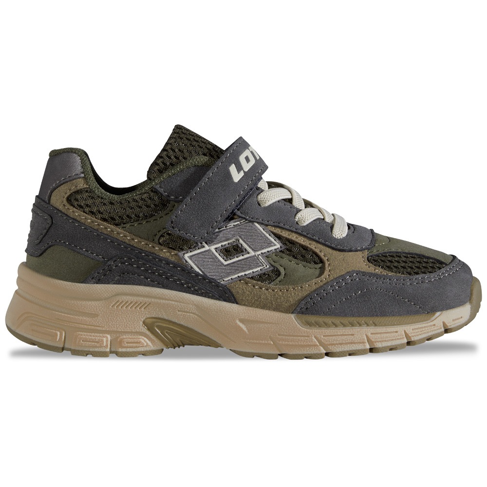 LOTTO Kinder Sneaker, Gr. 25dunkelgrau, olive, Kunstfaser, Synthetik, mehrfarbig, Schuhe, - in kinderfußgerechter Passform