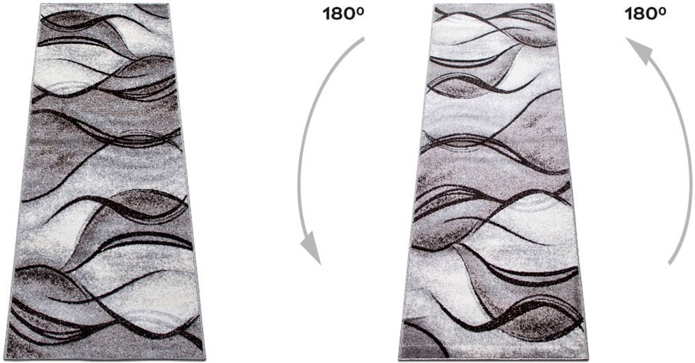 Läufer »Tritom«, rechteckig, mit besonders weichem Flor, Kurzflor, modernes Wellen Muster