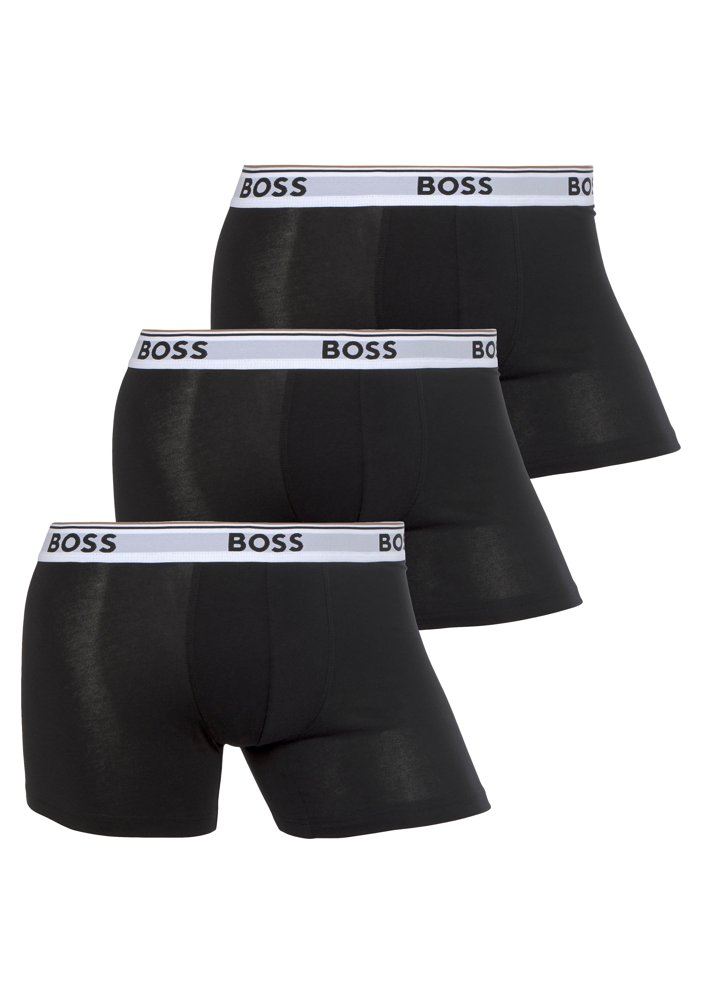 BOSS Langer Boxer "Boxer Brief 3P", (Packung, 3er-Pack), mit farblich passendem Webbund