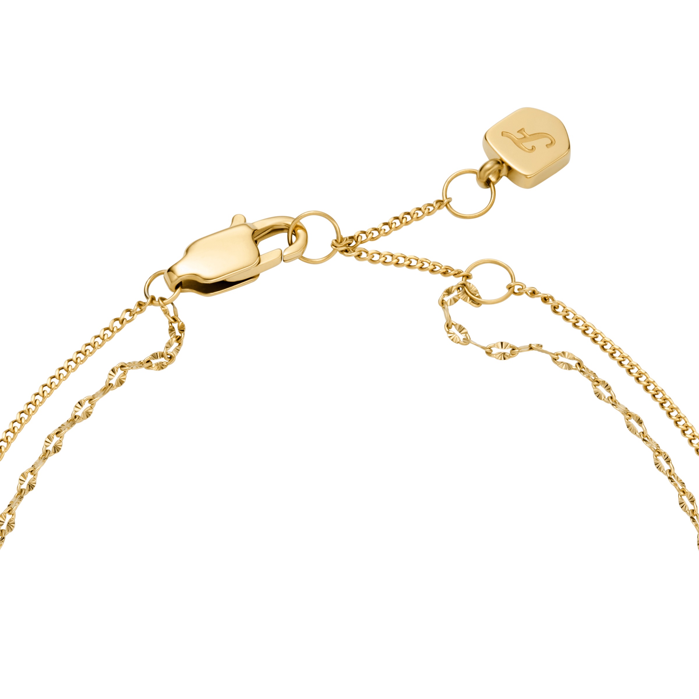 Fossil Armband »Schmuck Geschenk Edelstahl SUTTON«, mit Glasstein