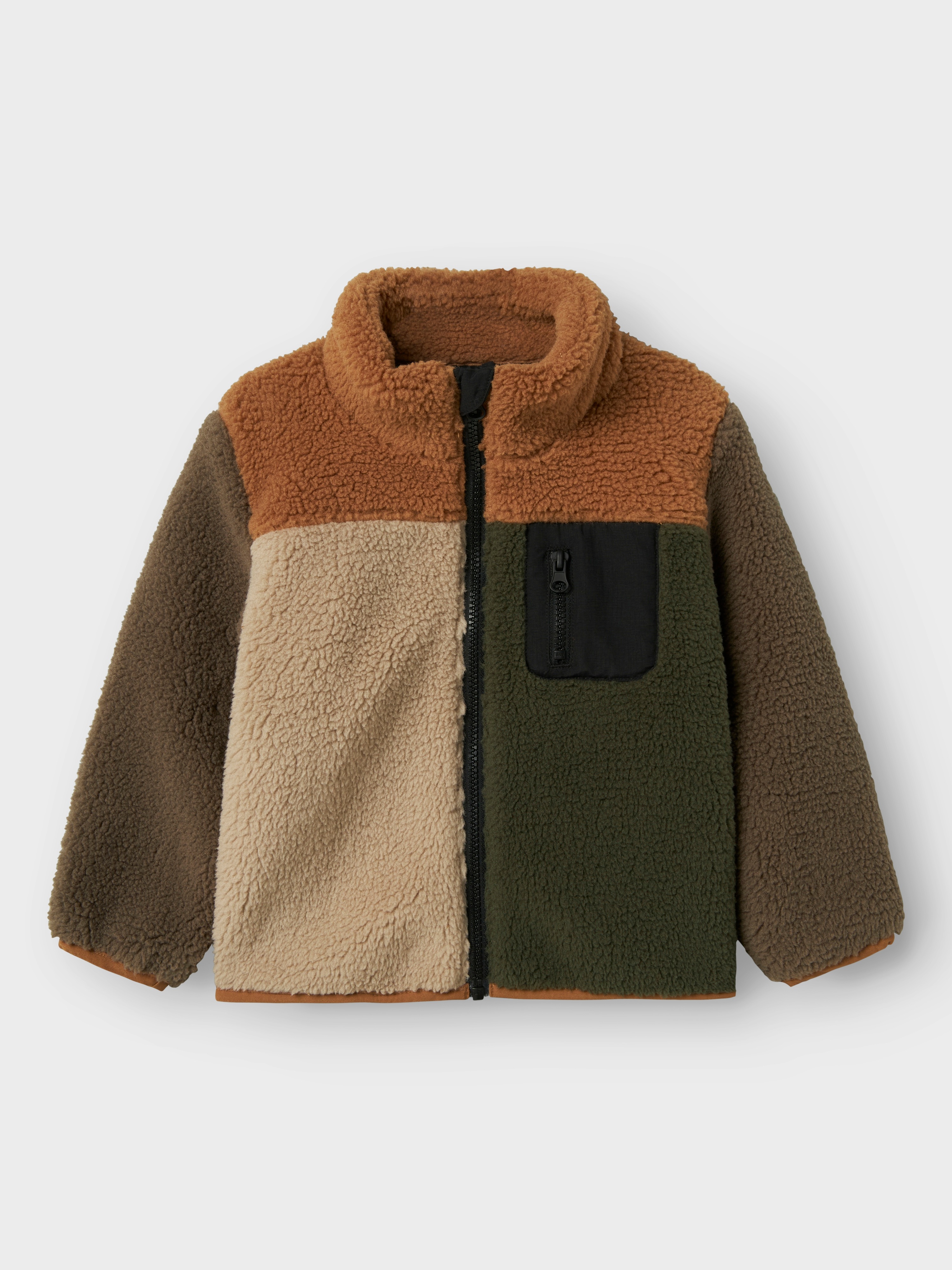Thumbnail - Name It Fleecejacke "NMMMONICO TEDDY JACKET BLOCK" ohne Kapuze