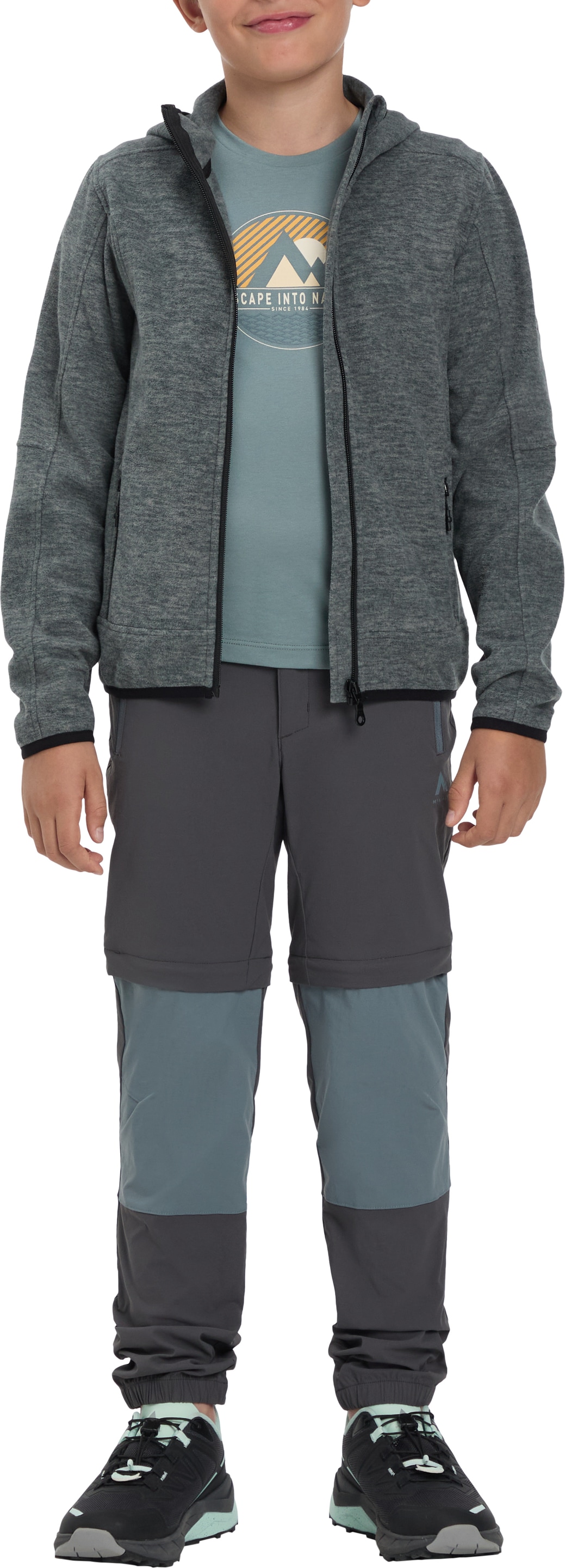 McKINLEY Fleecejacke »JU.-FLEECE-JACKE CHOCO FZ HD FL B« mit Kapuze mit Kapuze, Reißverschlusstaschen, elastische Kanten