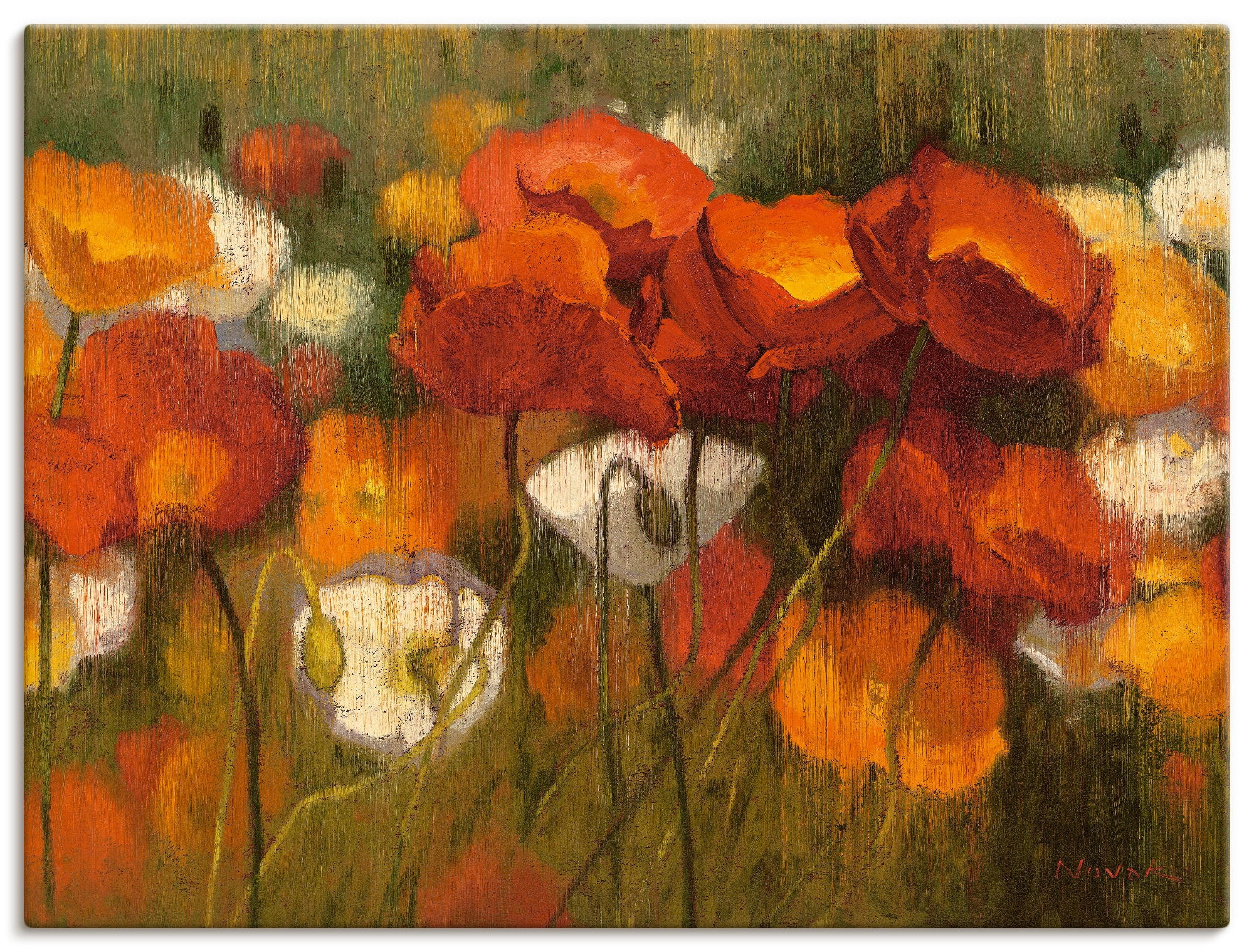 Artland Wandbild "Das starke Rot II", Blumenwiese, (1 St.), als Leinwandbil günstig online kaufen