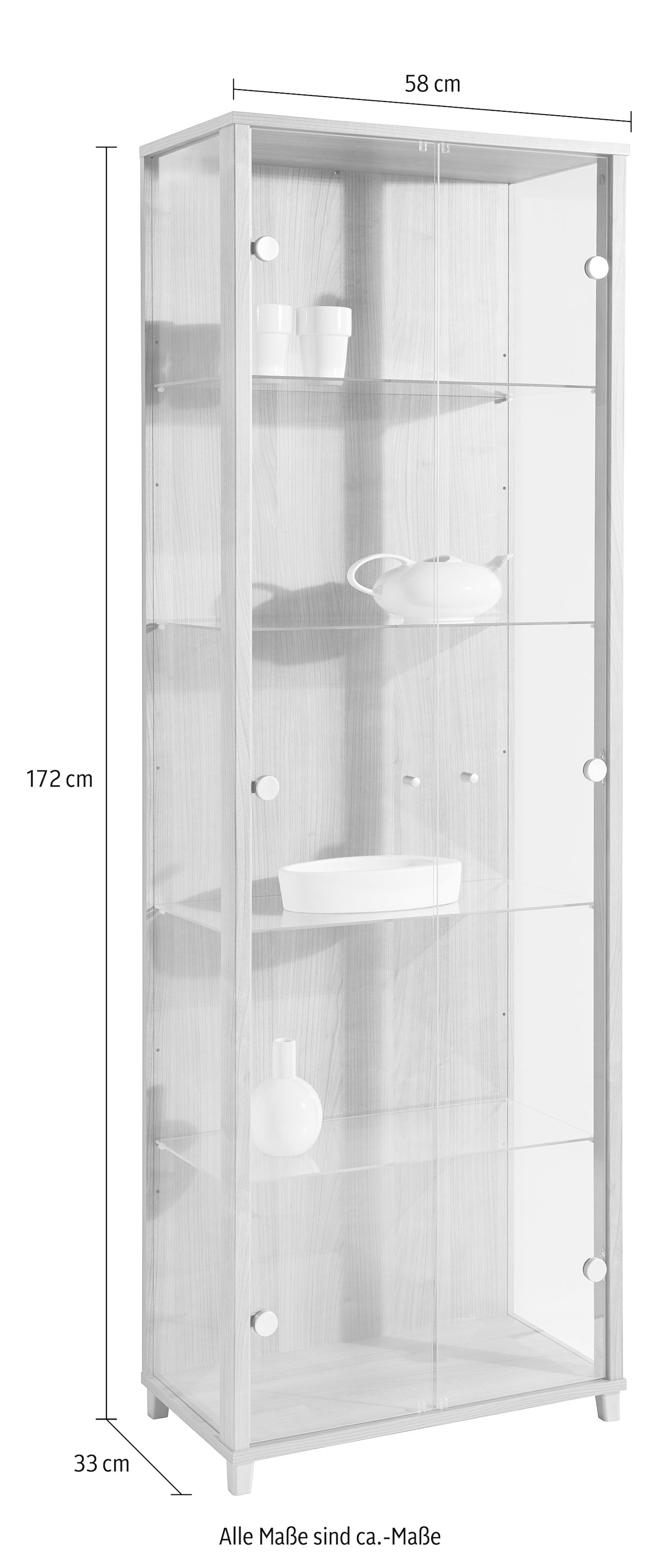 fif möbel Vitrine »OPTIMA«, Standvitrine, Vitrinenschrank, Glasvitrine, Sammlervitrine